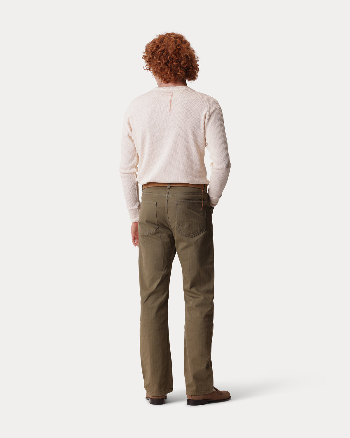 Mcqueen Pantaloni in Herringbone di Cotone