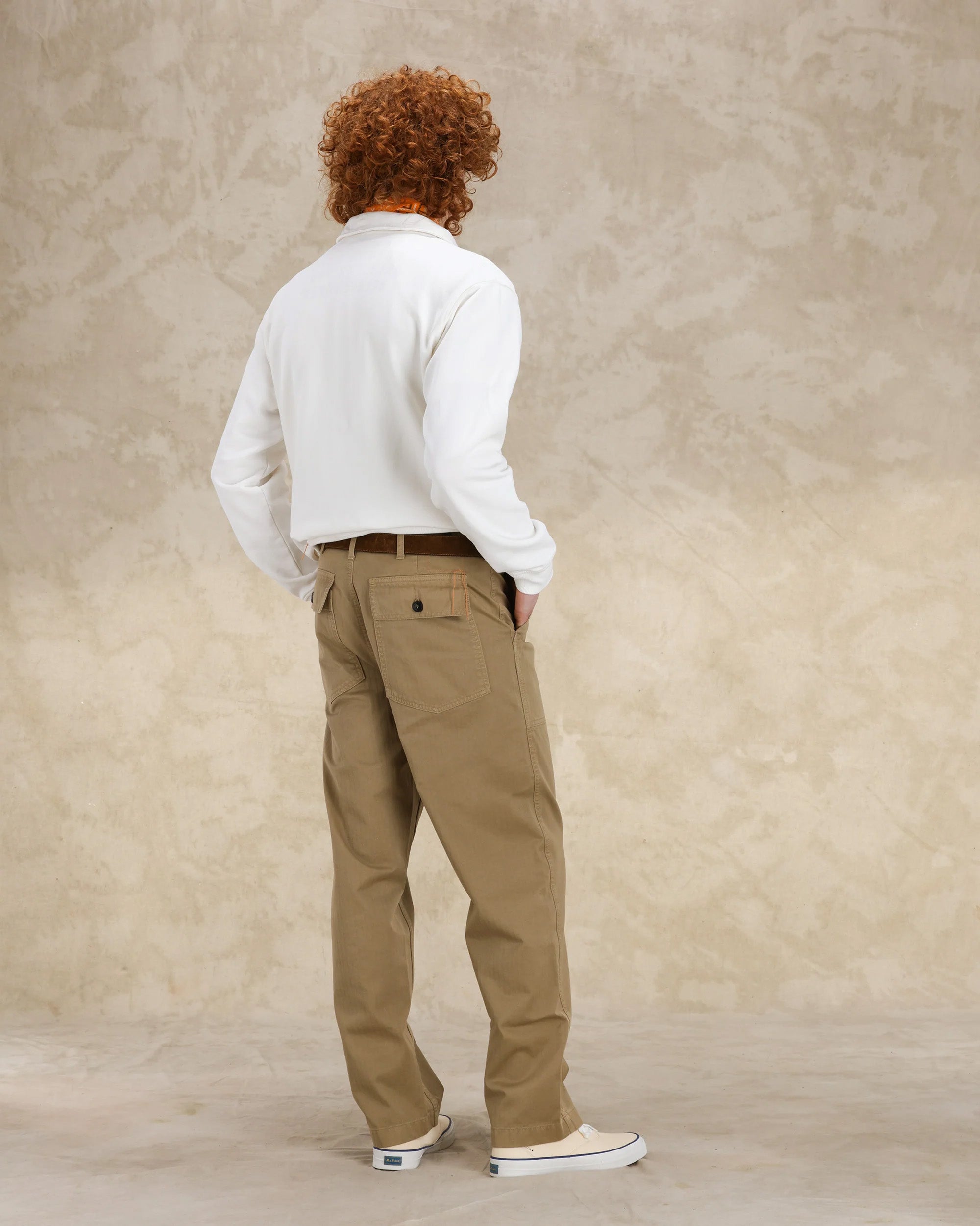 Newfatigue Pantaloni Fatigue In Herringbone di Cotone