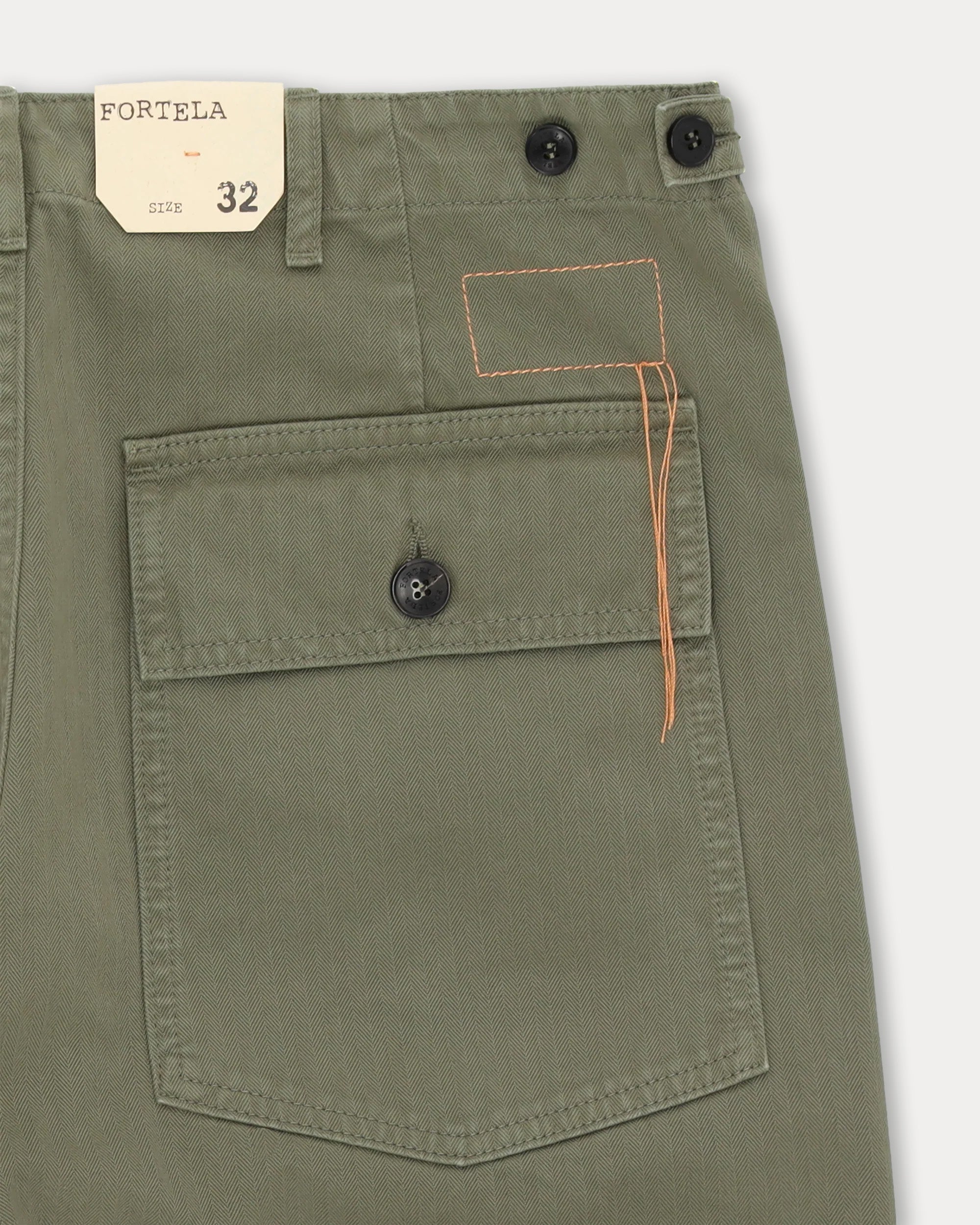 Newfatigue Pantaloni Fatigue In Herringbone di Cotone