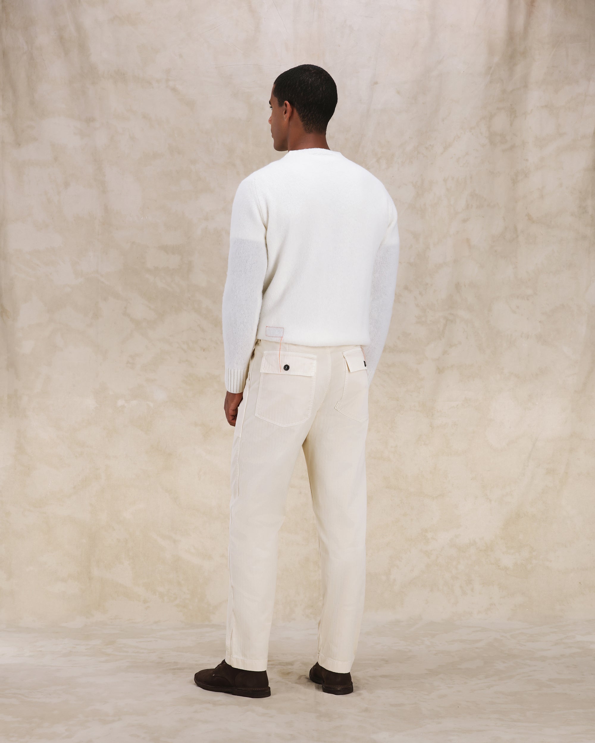 Newfatigue Pantaloni Fatigue In Herringbone di Cotone