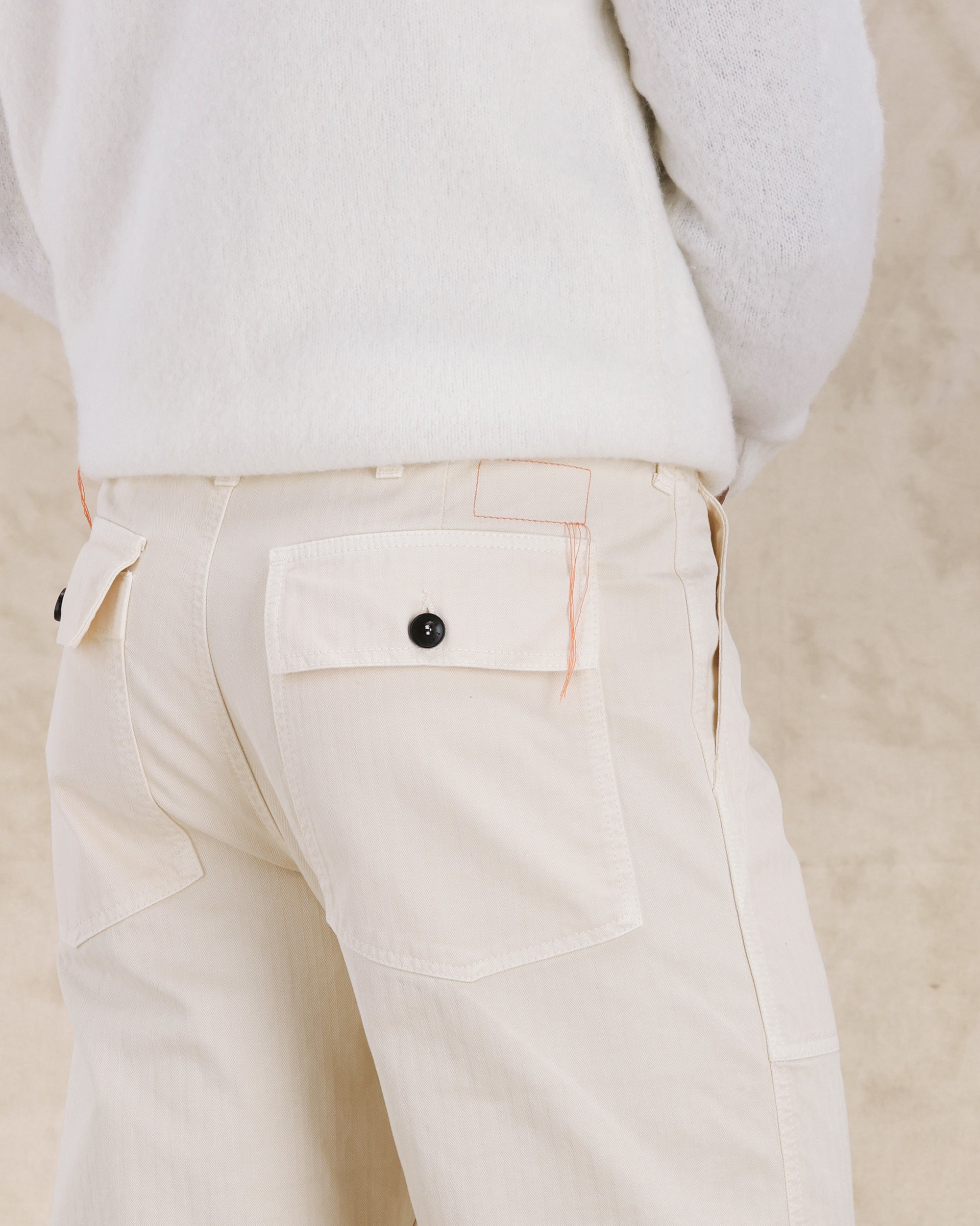 Newfatigue Pantaloni Fatigue In Herringbone di Cotone