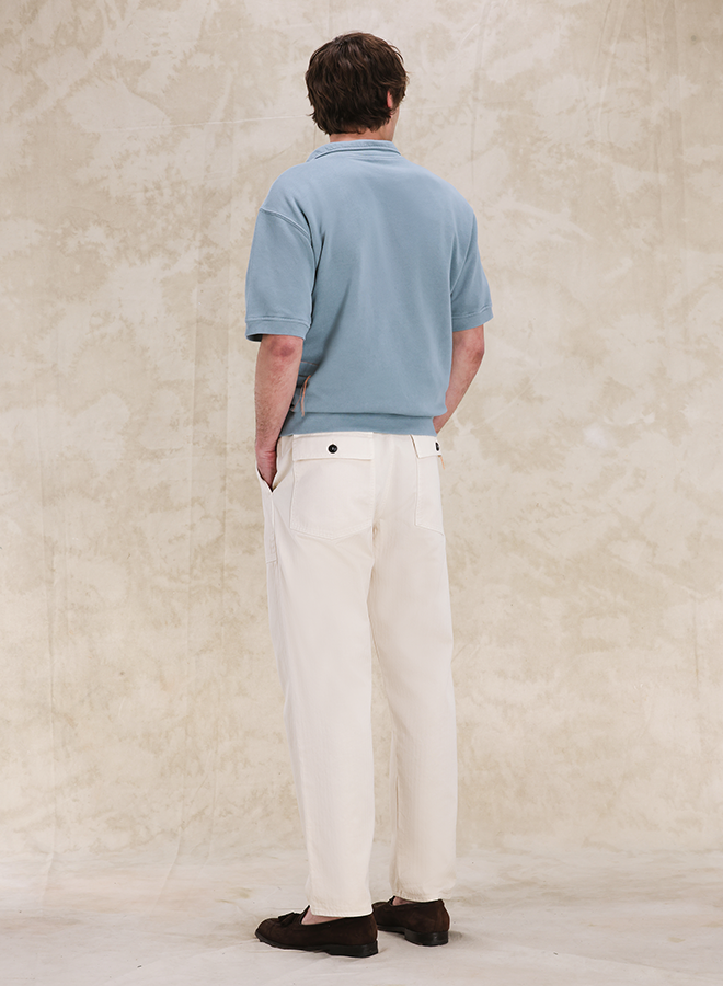 Newfatigue Pantaloni Fatigue In Herringbone di Cotone