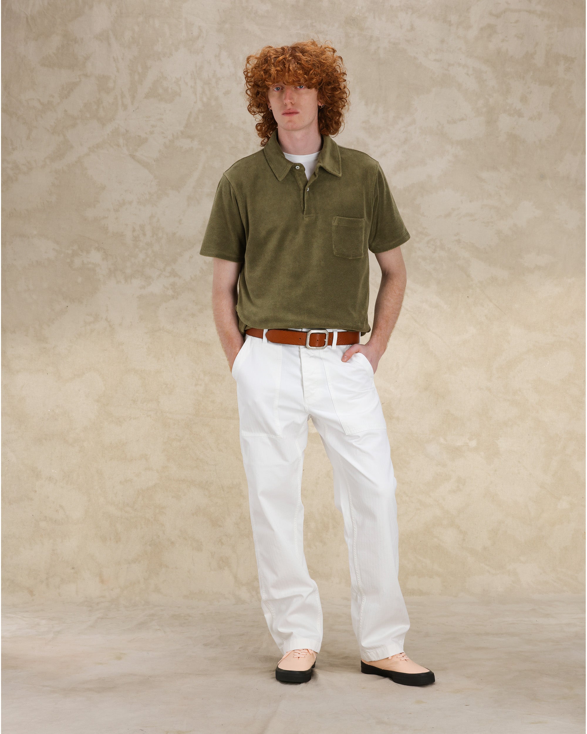 Newfatigue Pantaloni Fatigue In Herringbone di Cotone