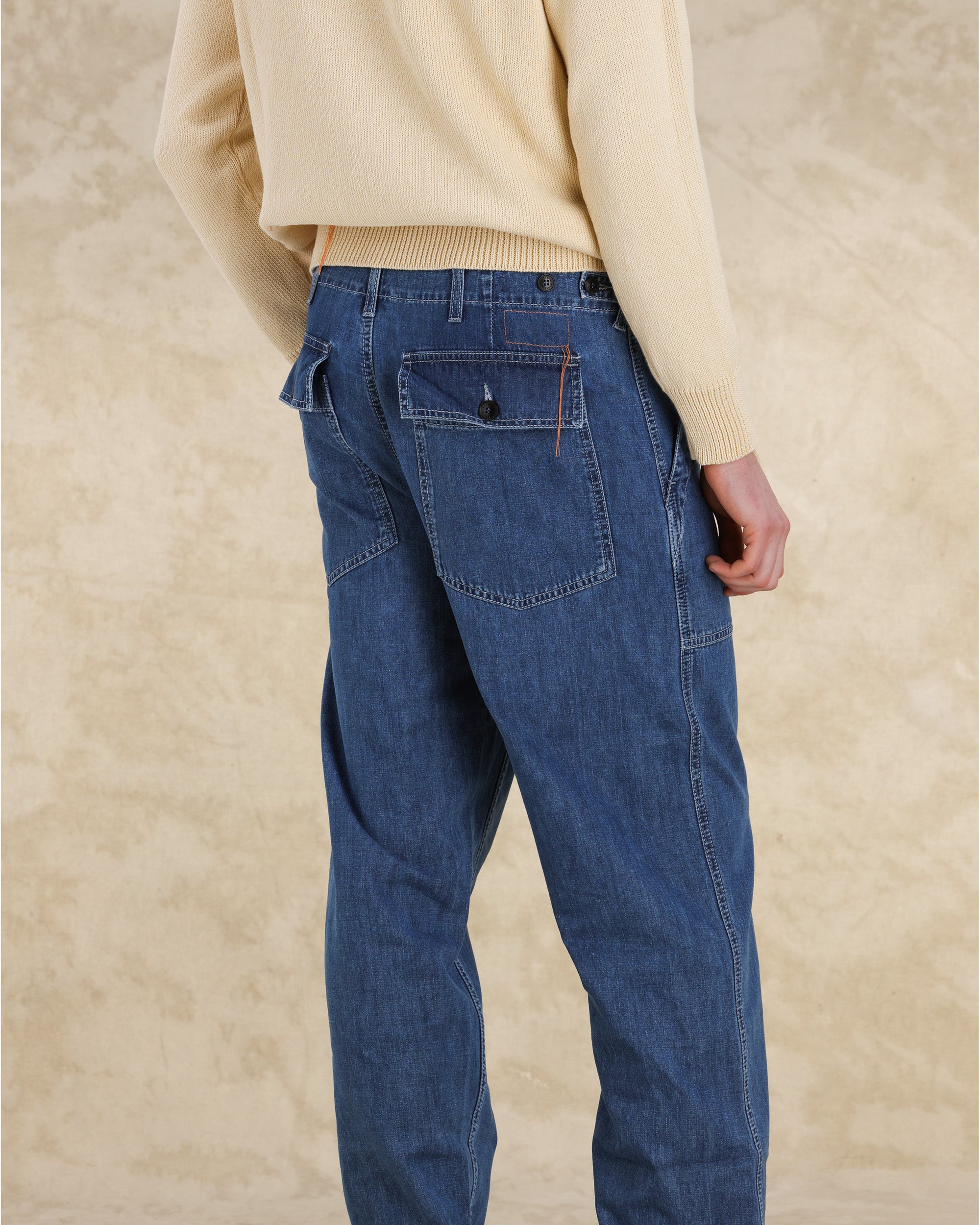 Newfatigue Pantaloni in Denim Stone Wash