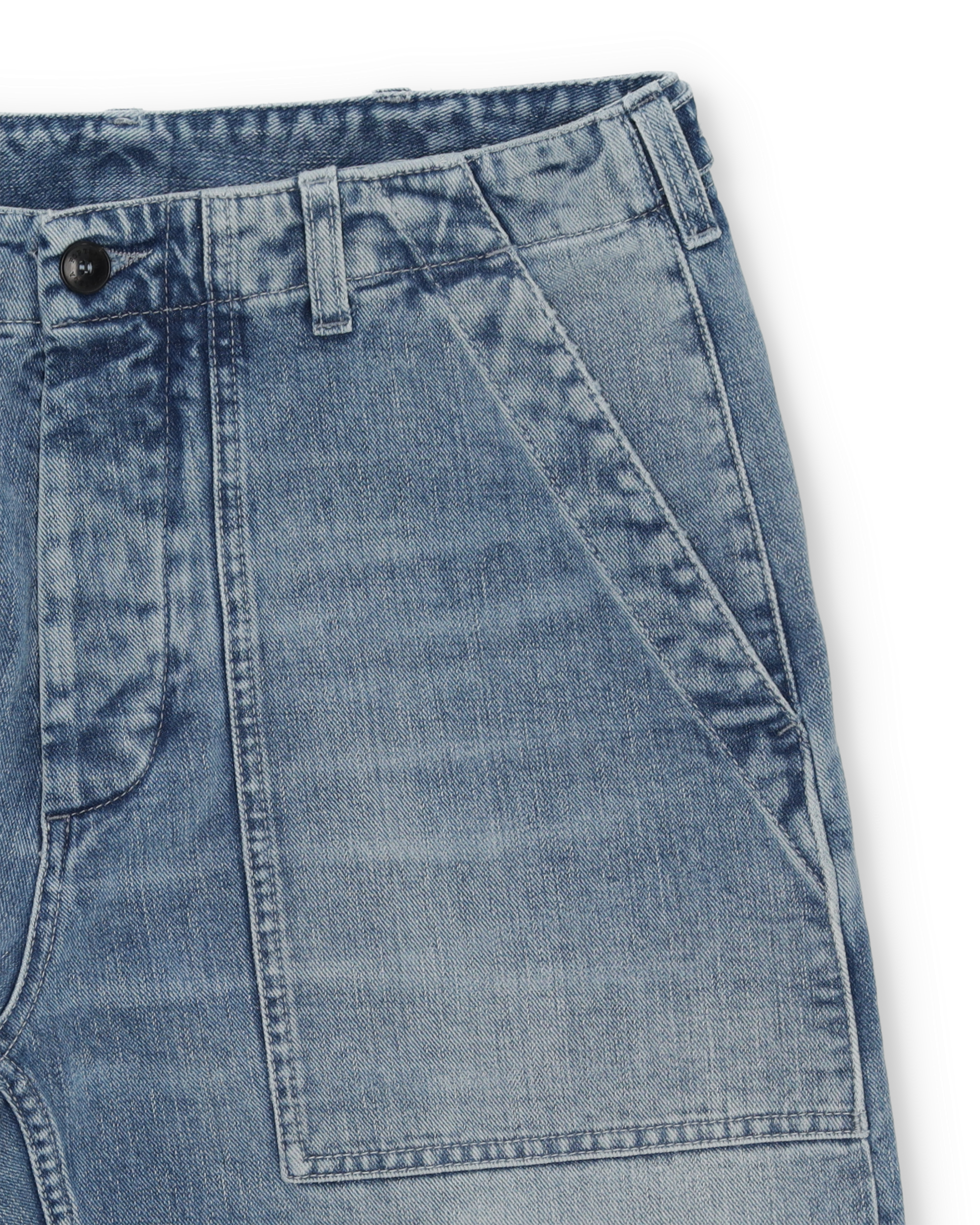 Newfatigue Pantaloni in Denim Bleach Wash