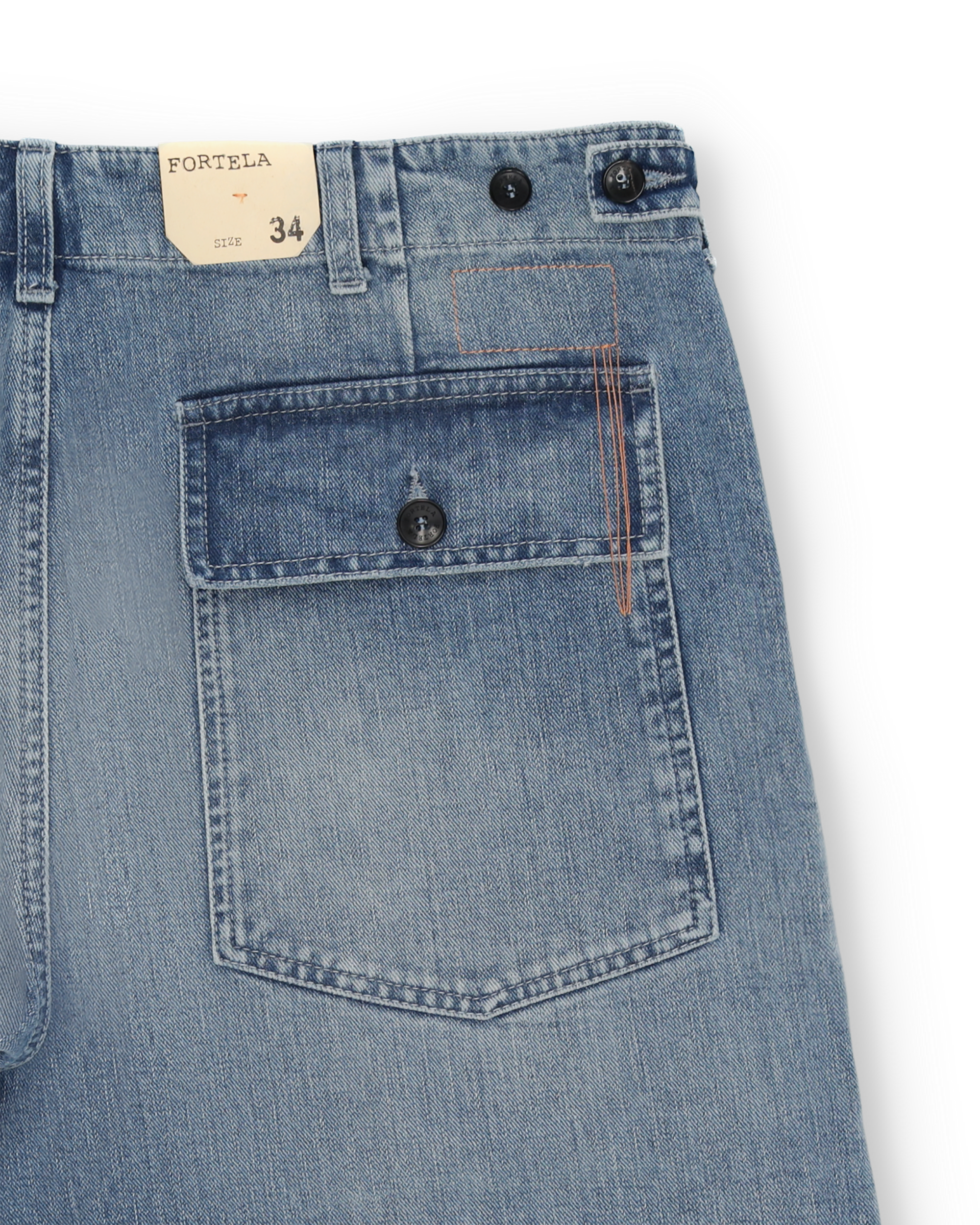 Newfatigue Pantaloni in Denim Bleach Wash