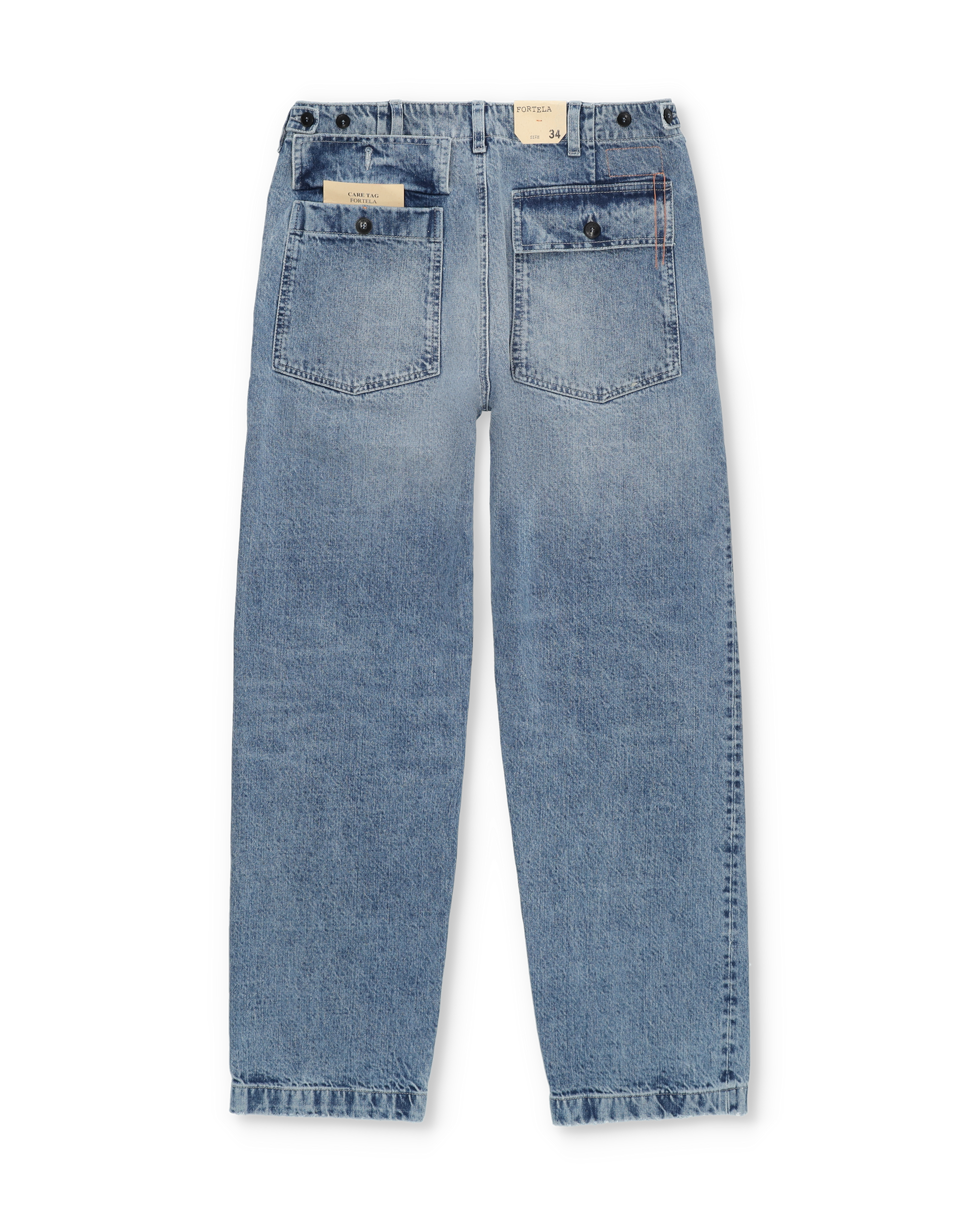 Newfatigue Pantaloni in Denim Bleach Wash