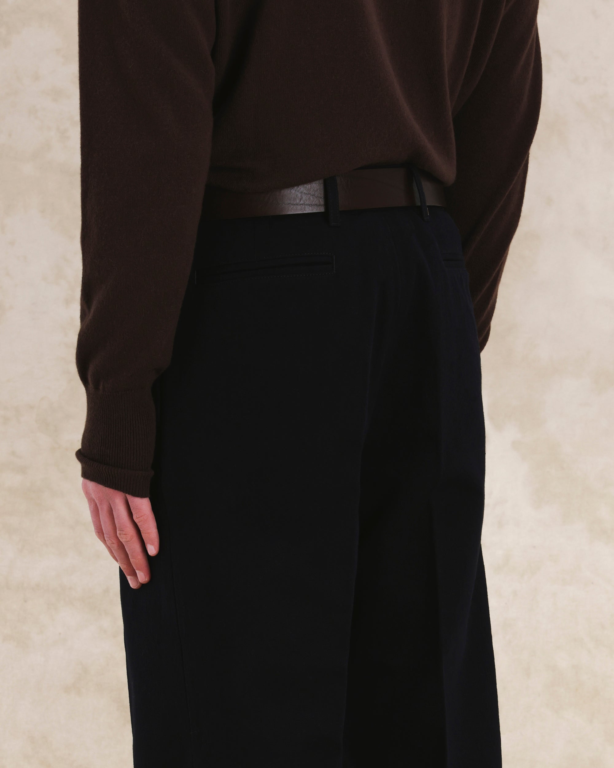 Newyork Pantaloni Con Pences In Cotone Lana