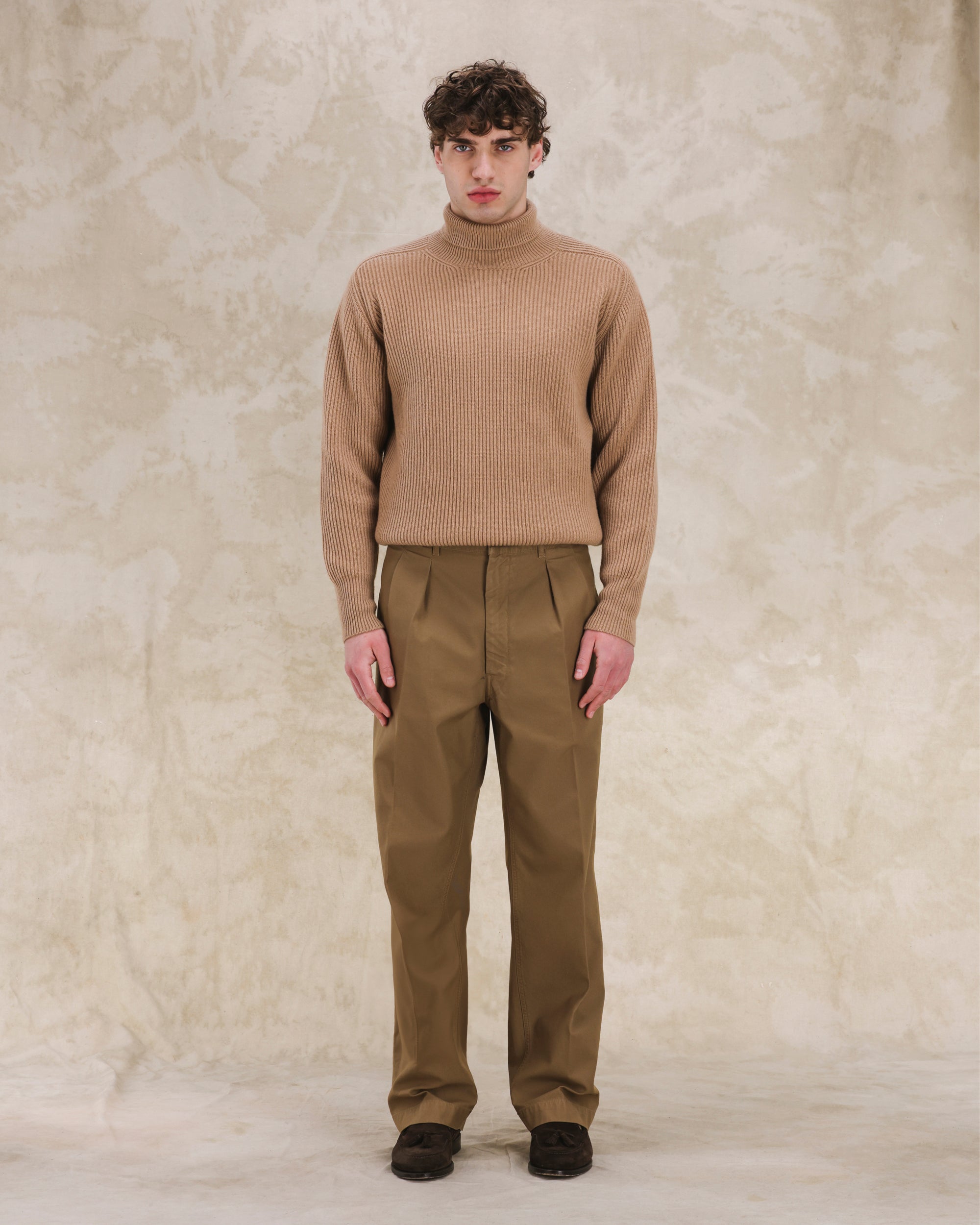 Newyork Pleated Reverse Cotton Canvas Pants