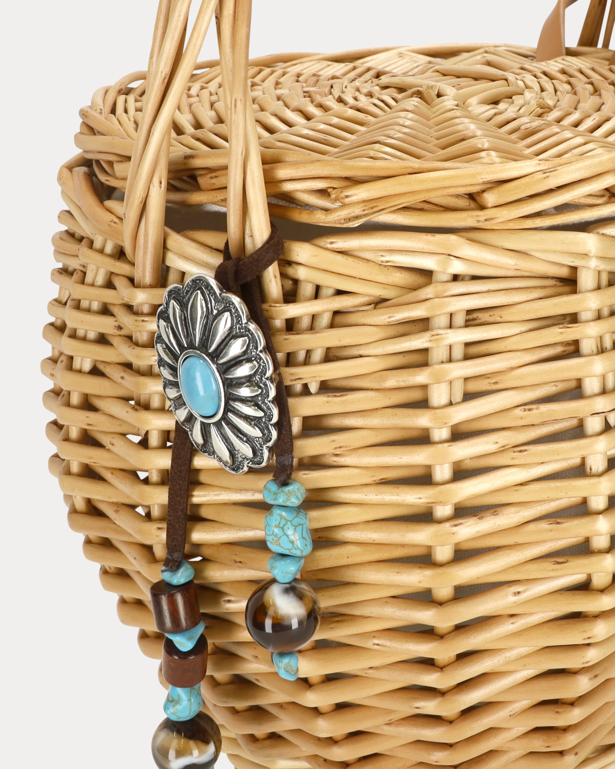 Nitis3 Small Wicker Bag With Concho