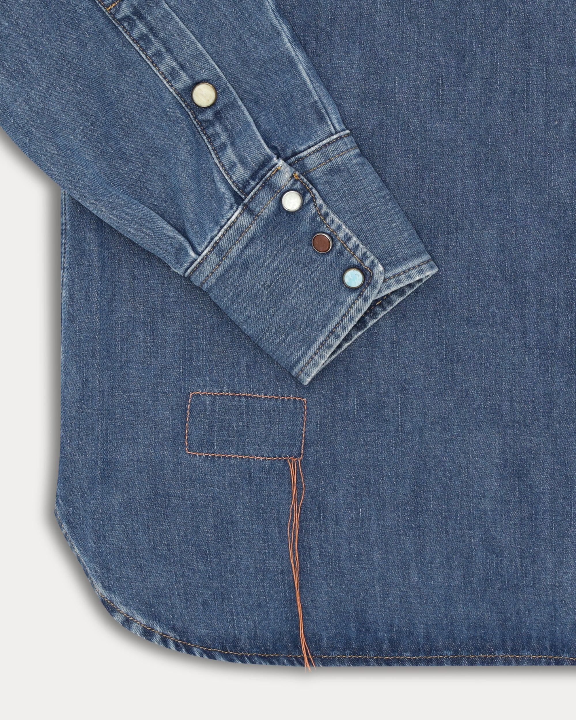 Ntex Denim Western Shirt Stone Wash