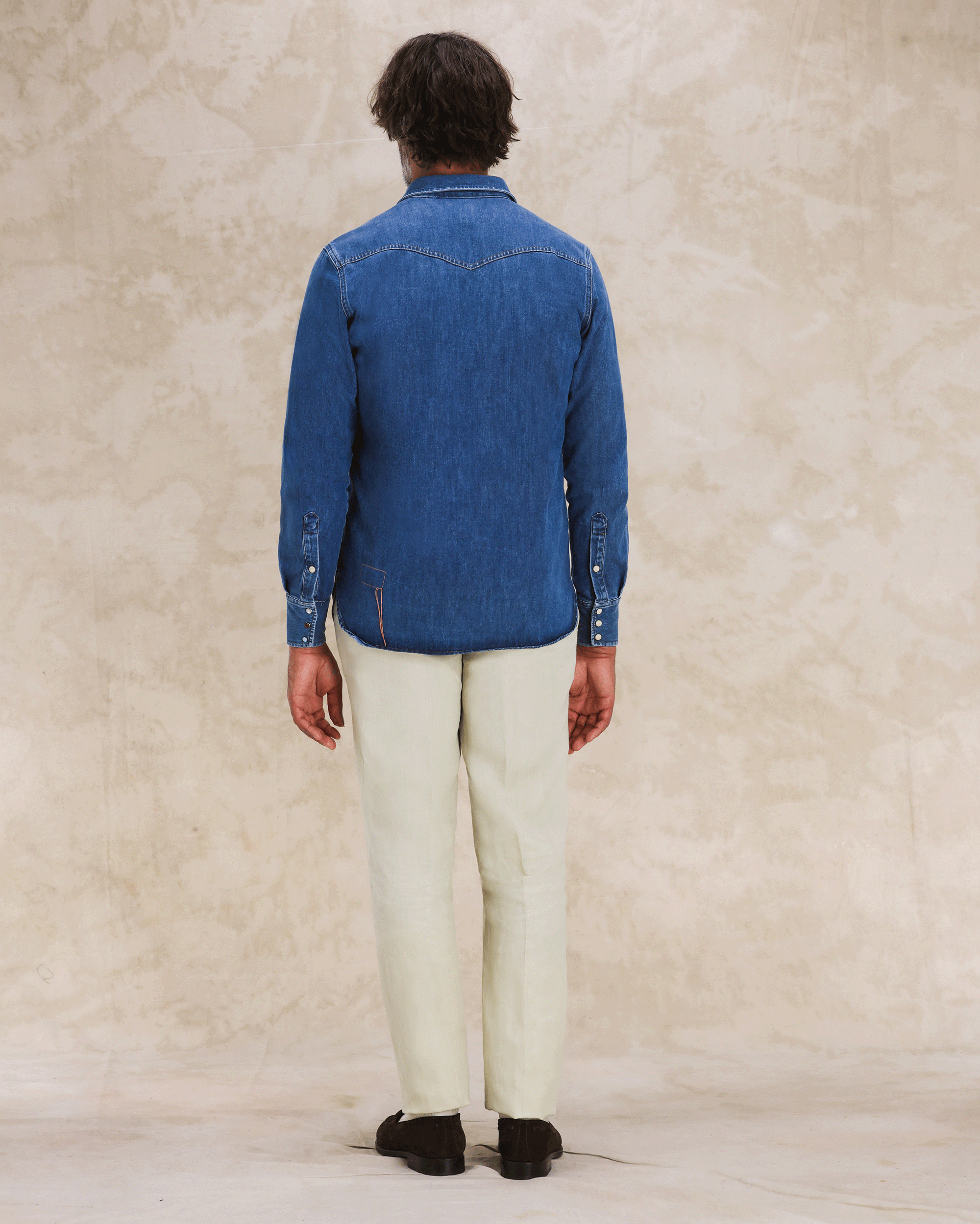 Ntex Camicia Texana In Denim Stone Wash