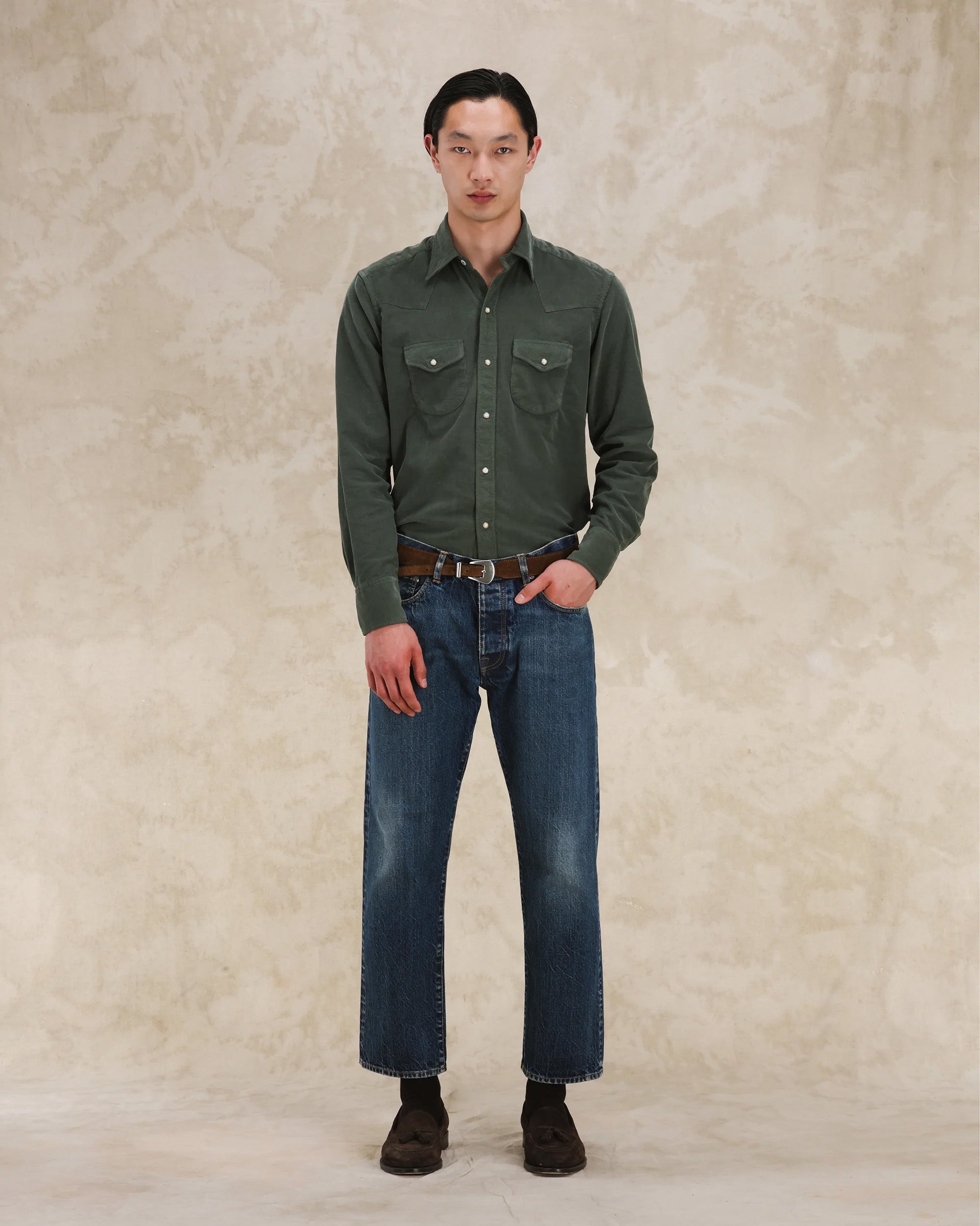 Ntex Camicia Texana In Velluto