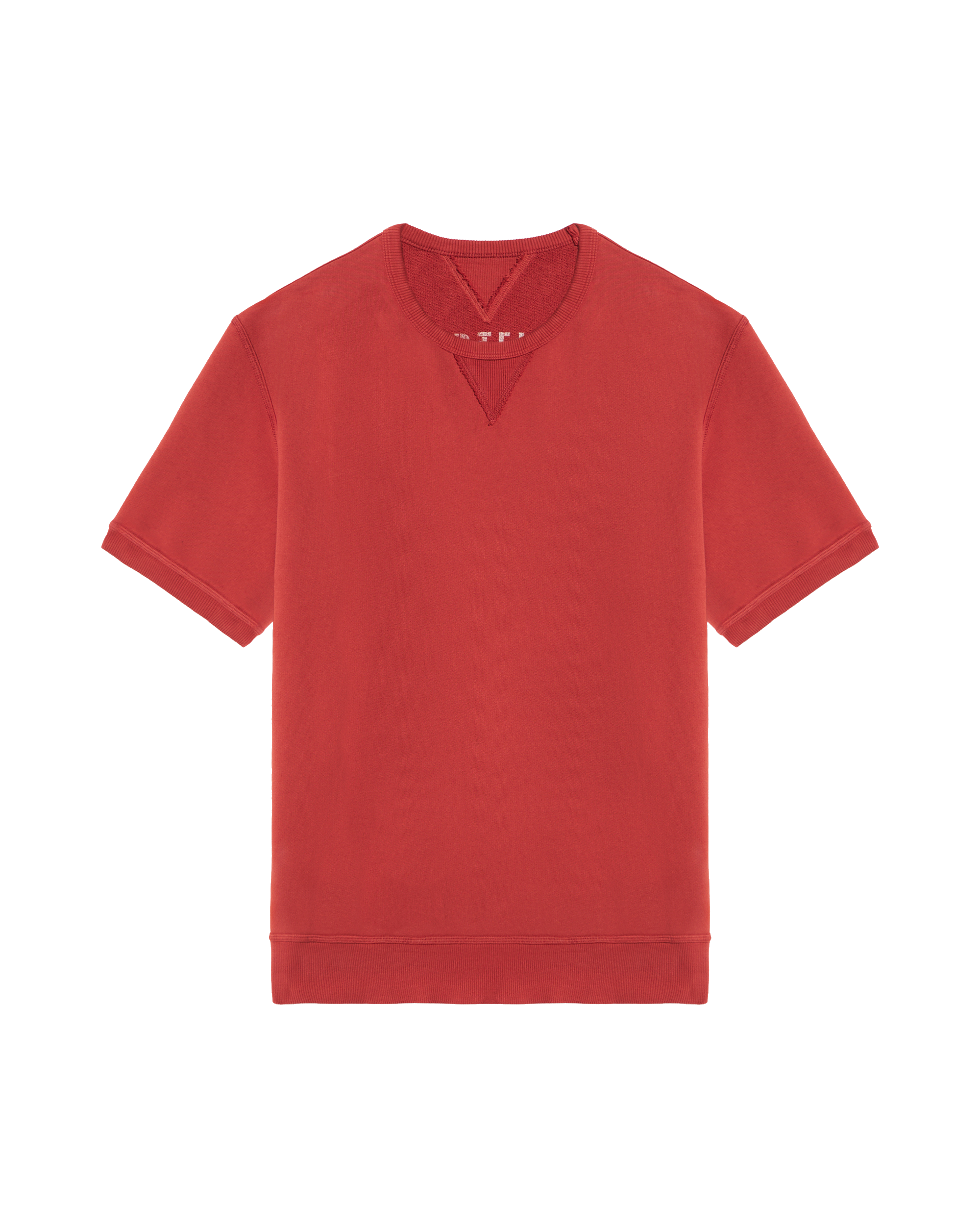 Ohio Felpa Girocollo in Jersey Garzato a Maniche Corte