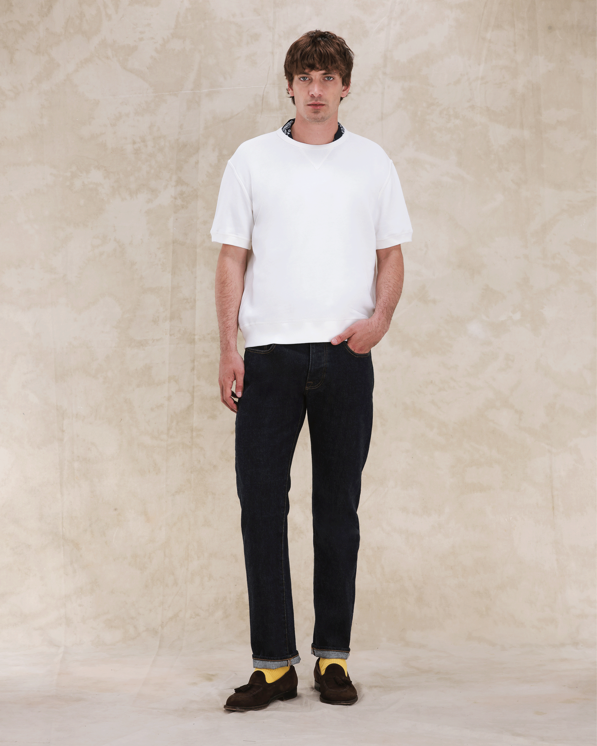 Ohio Felpa Girocollo in Jersey Garzato a Maniche Corte