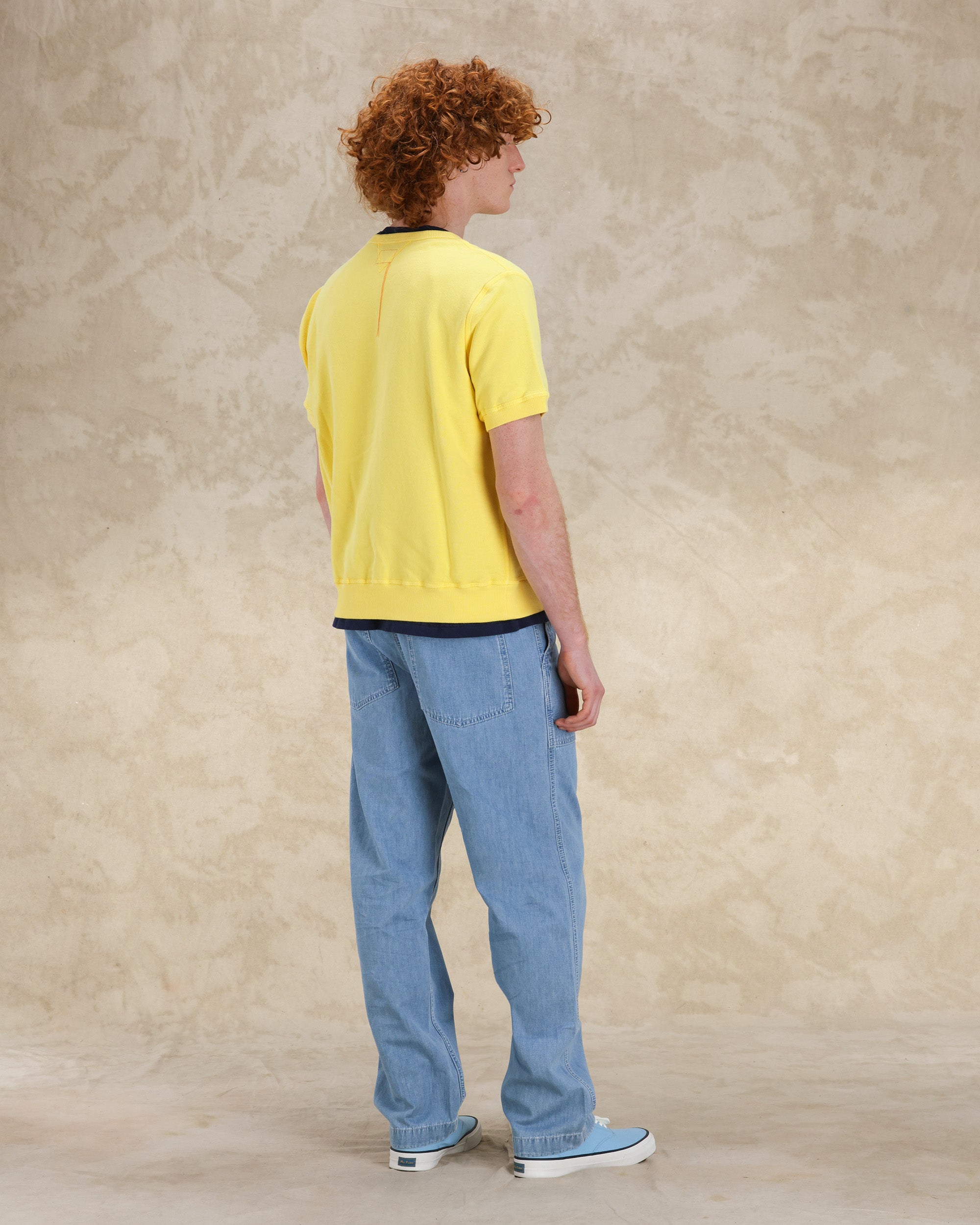 Ohio Felpa Girocollo in Jersey Garzato a Maniche Corte