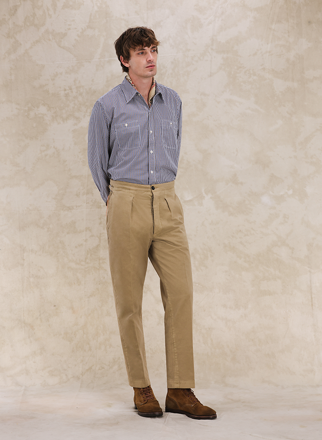 Oklahoma Pantalone Con Pences In Cotone