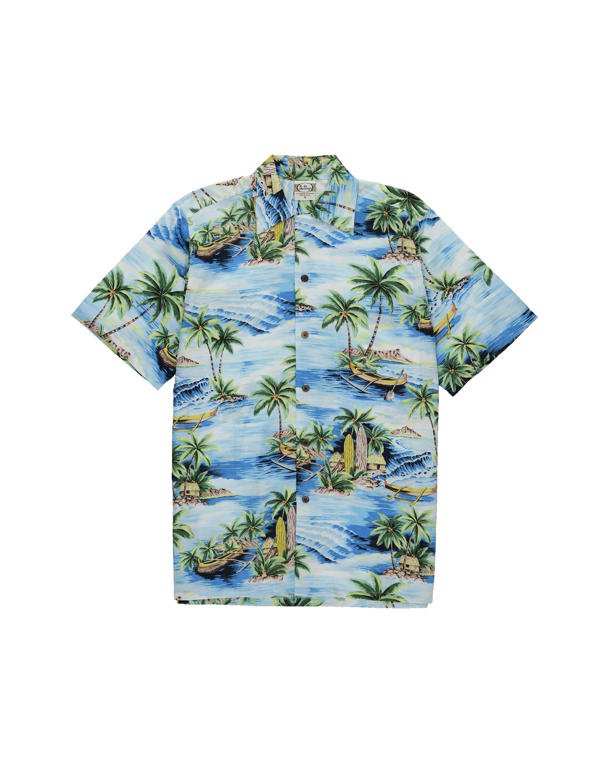 Outrigger Camicia Con Stampa in Cotone a Maniche Corte