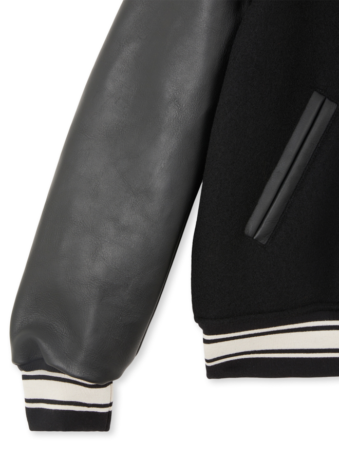 Oxford Bomber In Lana e Pelle