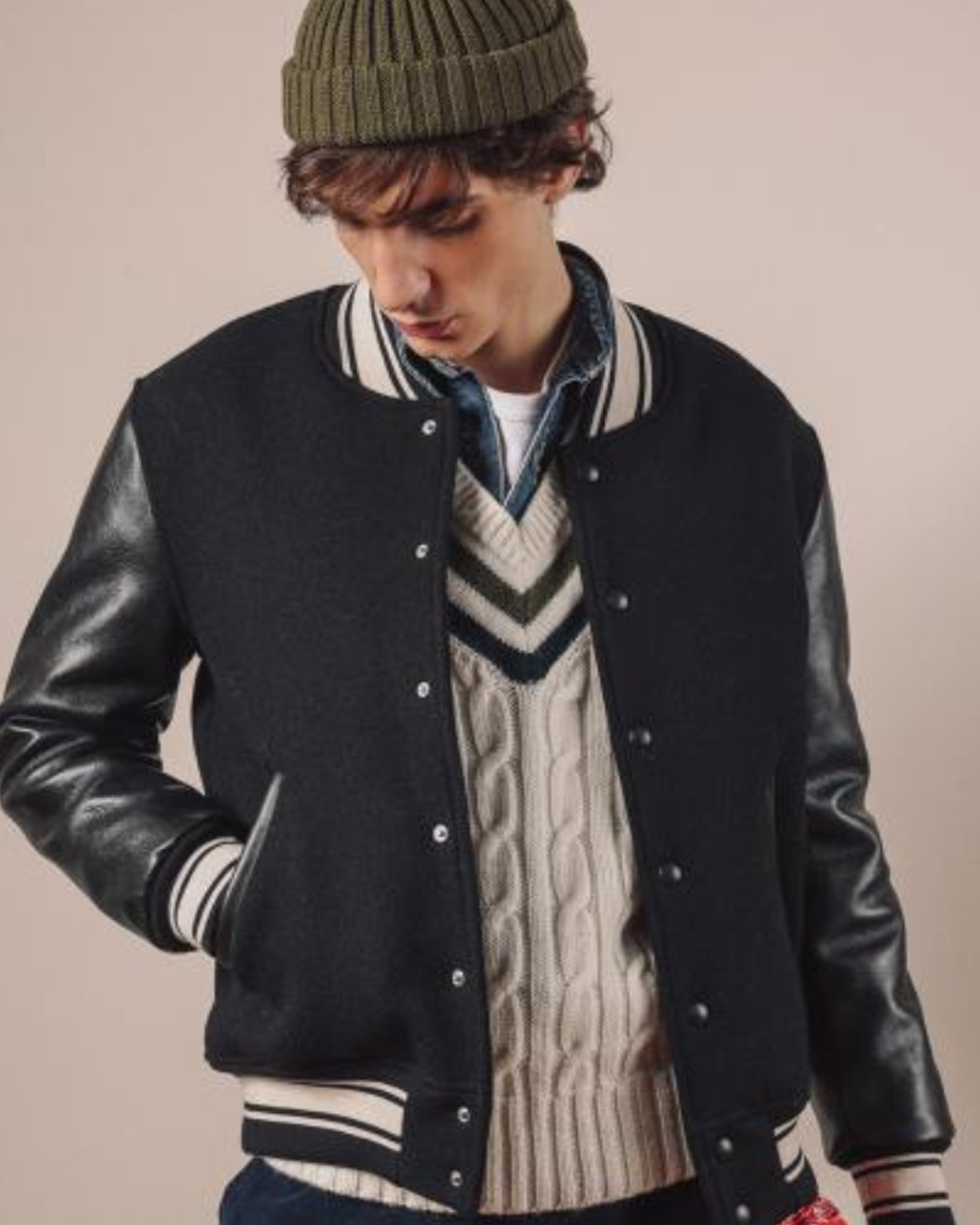 Oxford Bomber In Lana e Pelle