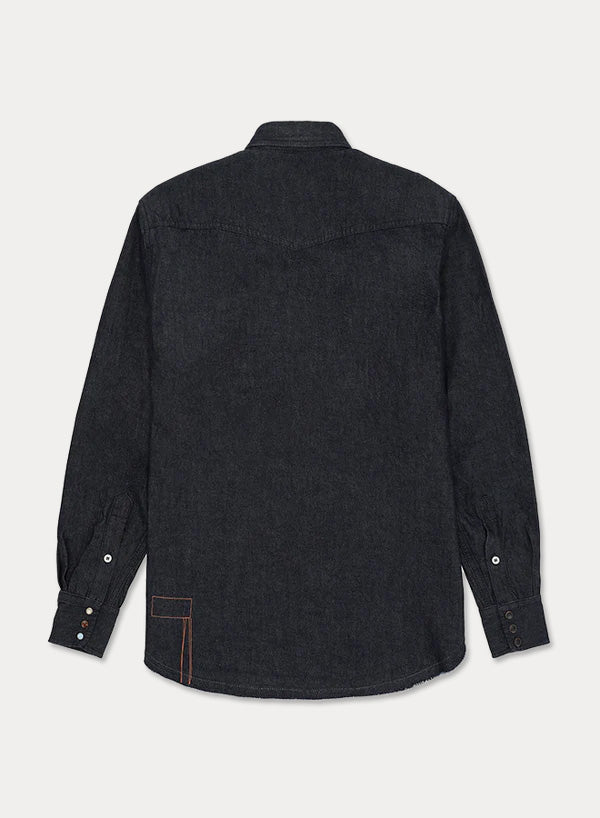 Pasadena Camicia Western In Denim Indigo Rinse