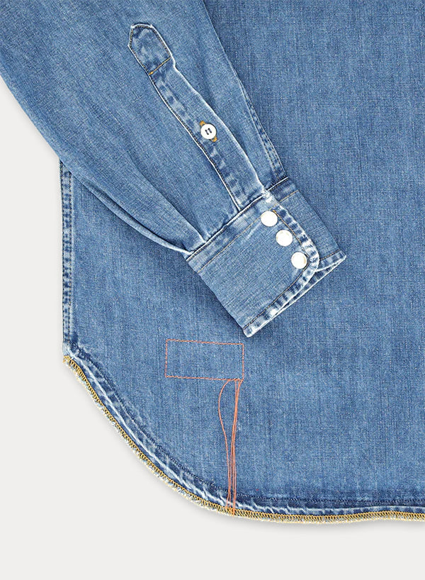 Pasadena Denim Western Shirt Bleach Wash
