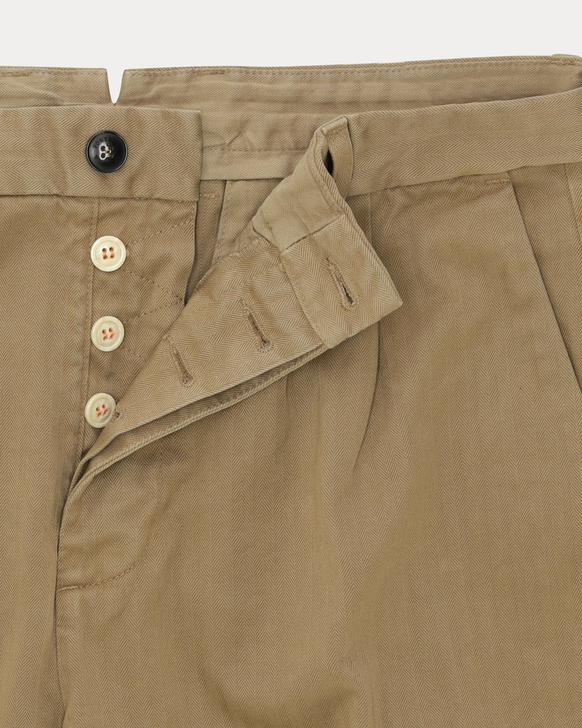 Pences Pleated Herringbone Pants