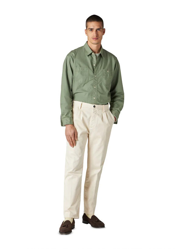 Pences Pantaloni Con Pences In Gabardine di Cotone Pesante