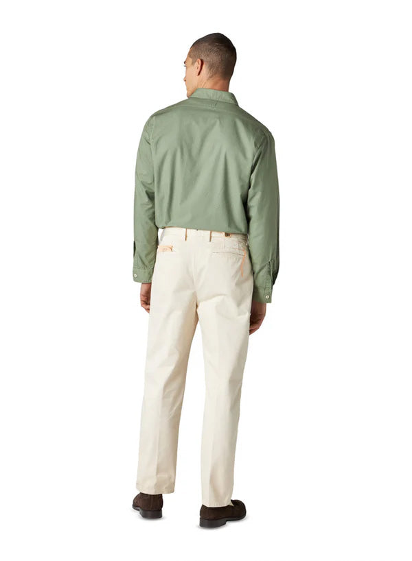 Pences Pantaloni Con Pences In Gabardine di Cotone Pesante