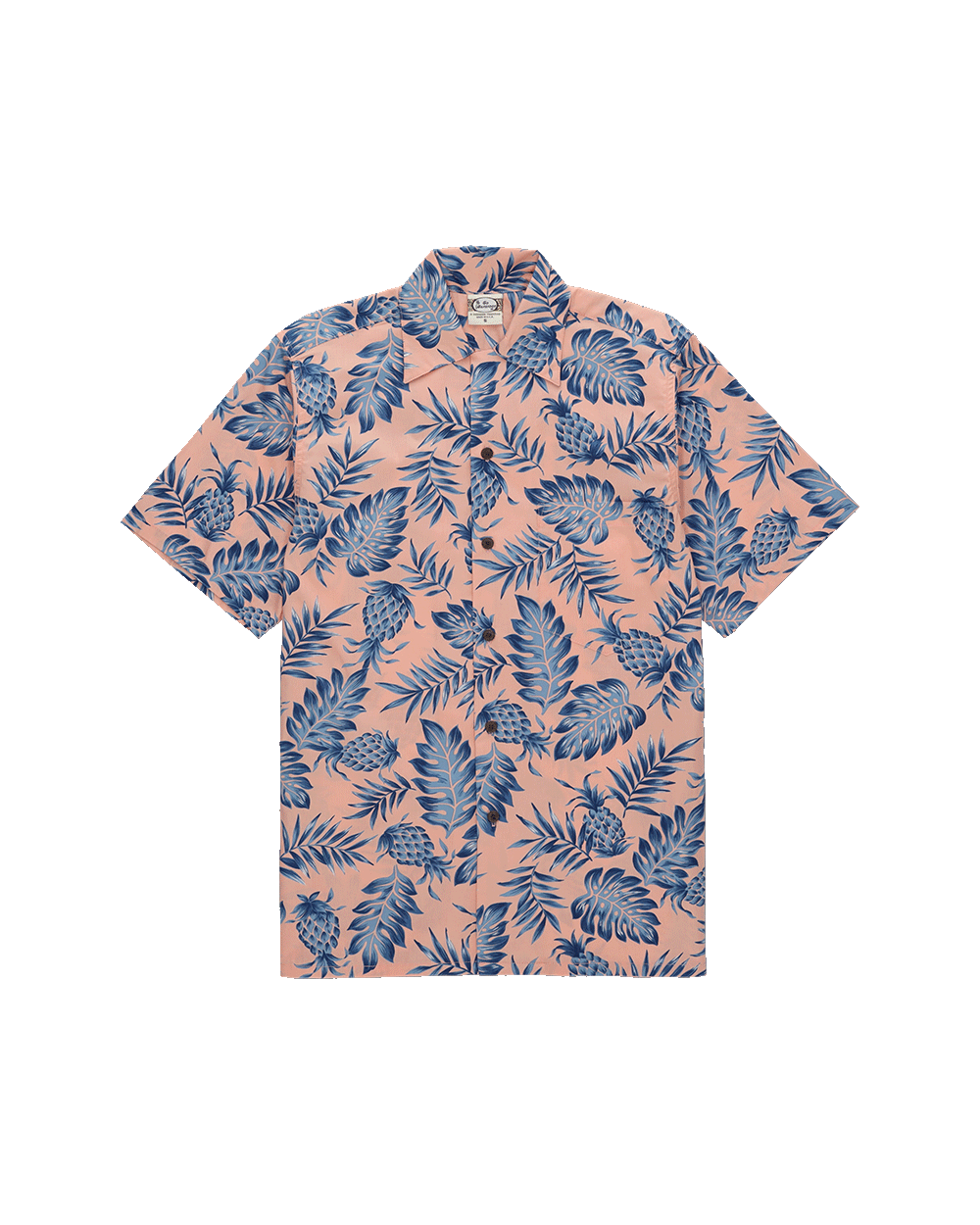 Pineapple Camicia Con Stampa in Cotone a Maniche Corte