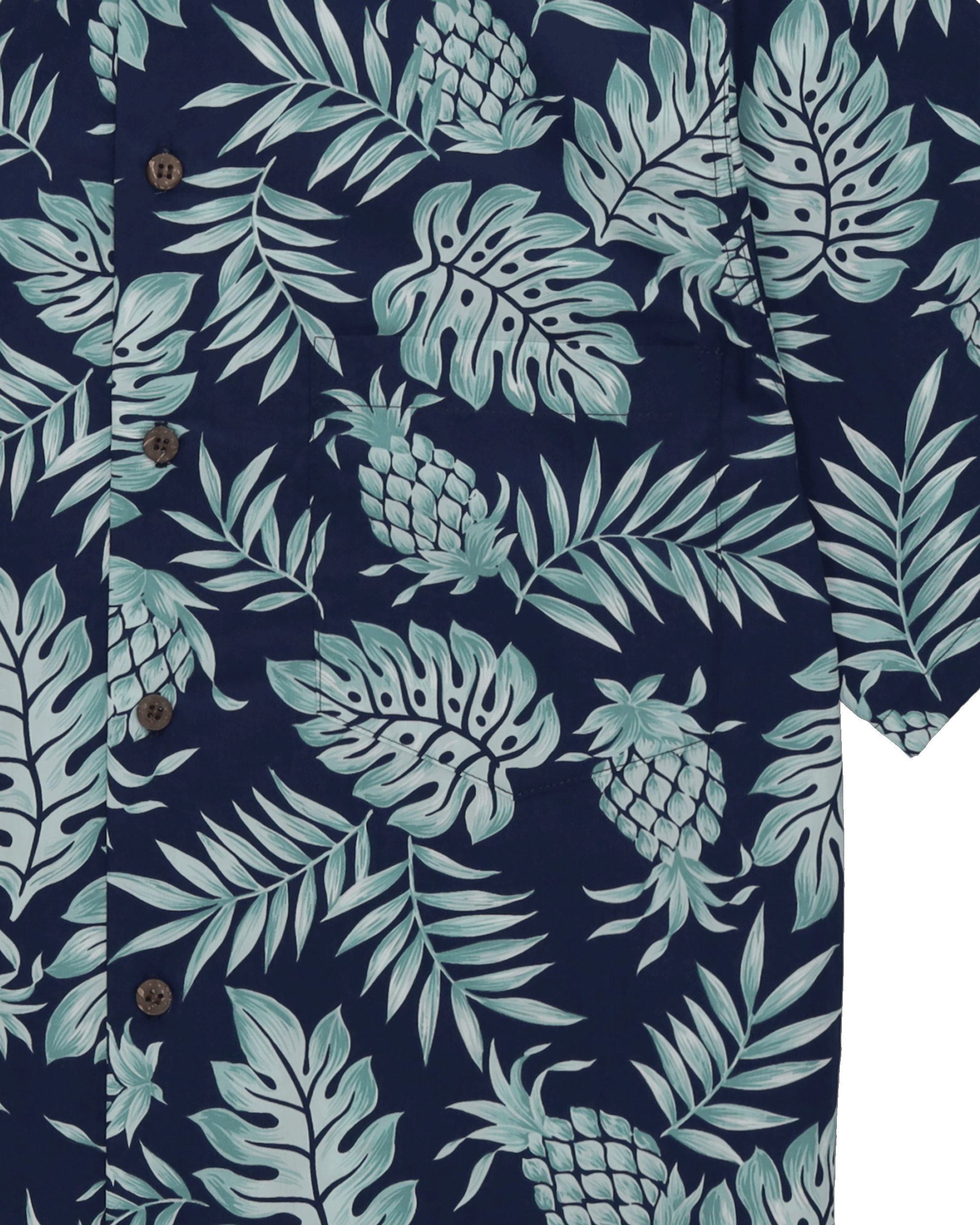 Pineapple Camicia Con Stampa in Cotone a Maniche Corte