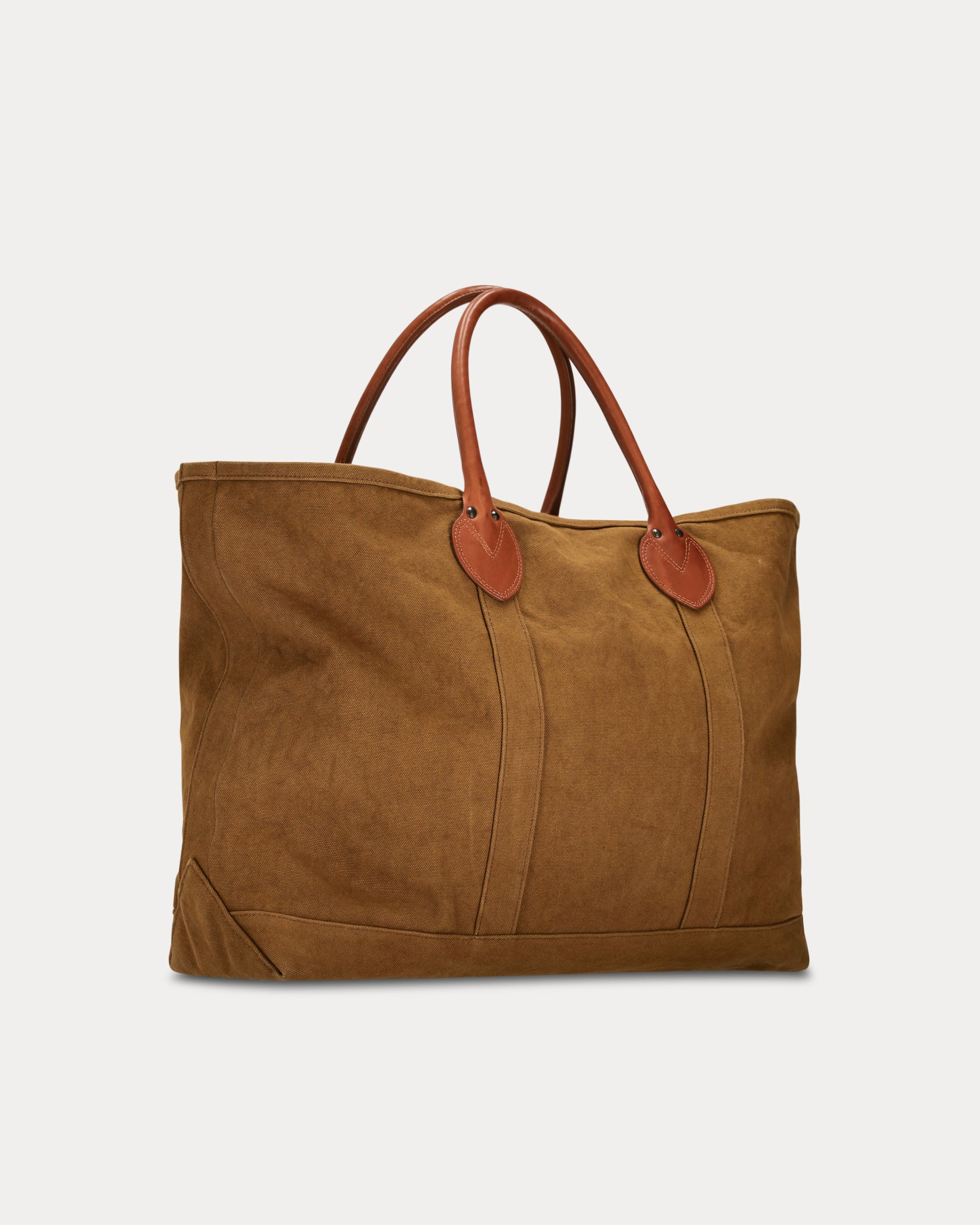 Port Borsa In Canvas con Manici in Pelle
