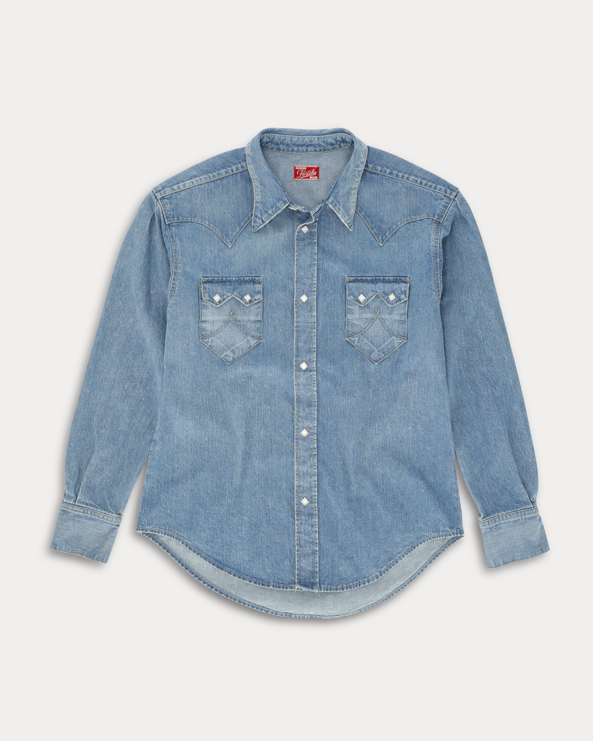 Redford Western Shirt in Japan Denim Stone Wash
