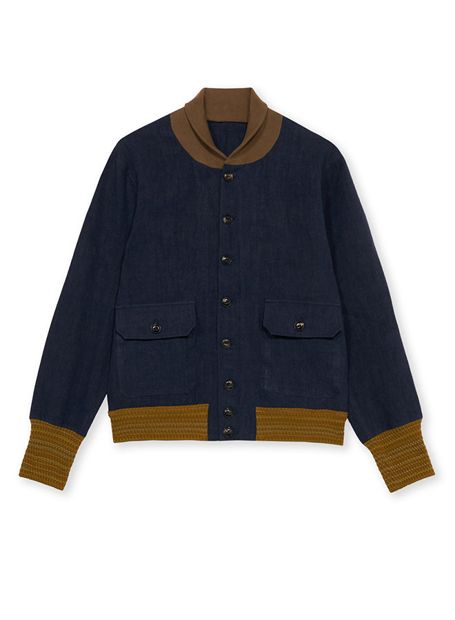 Regan Giacca Bomber in Canapa/Lino