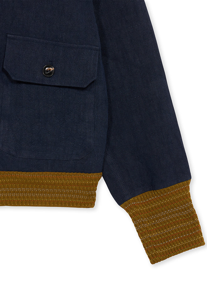 Regan Giacca Bomber in Canapa/Lino