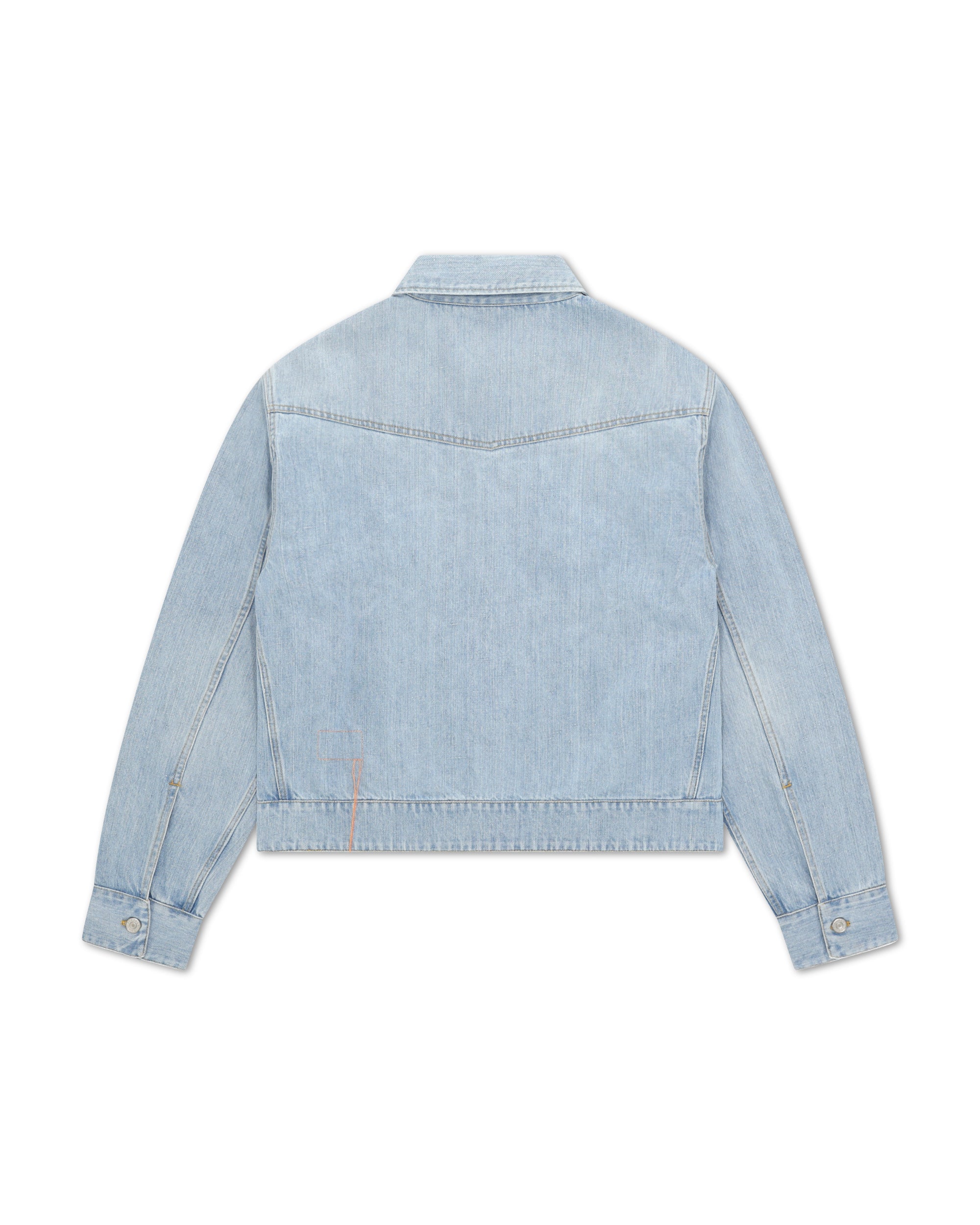 Sanchoj Western Shirt In Bleach Wash Denim