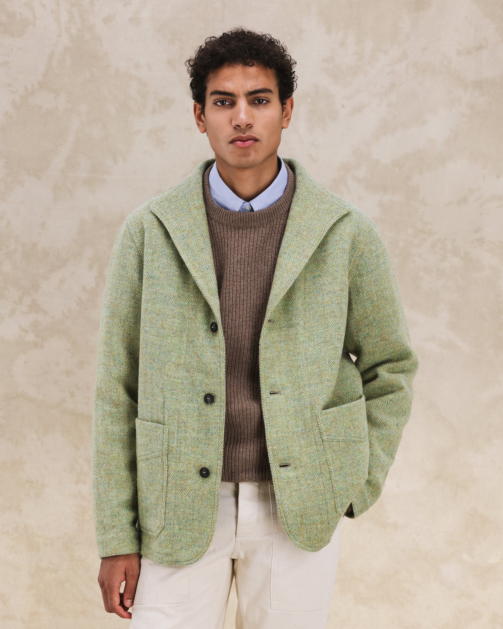 Scotland Giacca in Herringbone Tweed