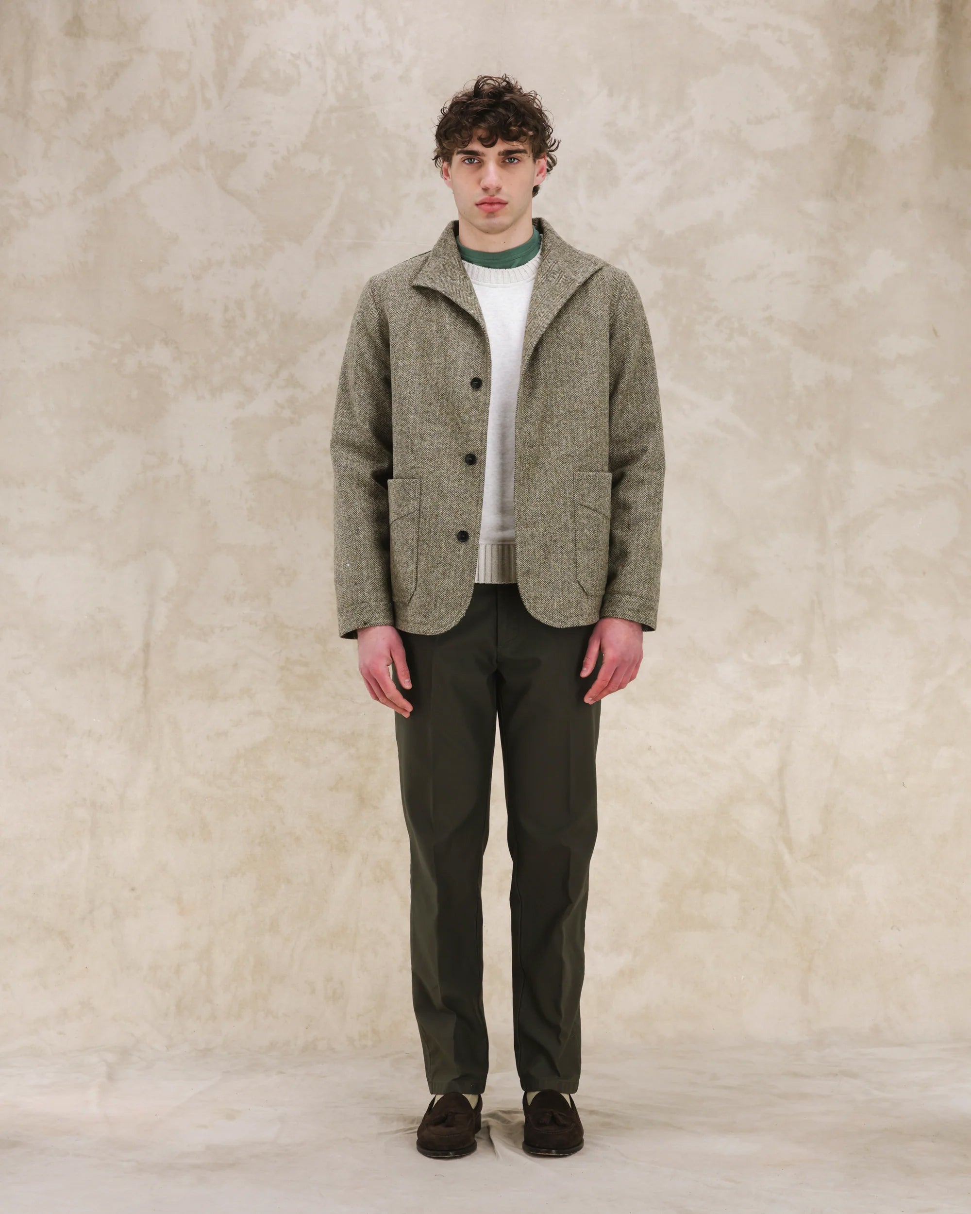 Scotland Giacca In Herringbone Di Lana