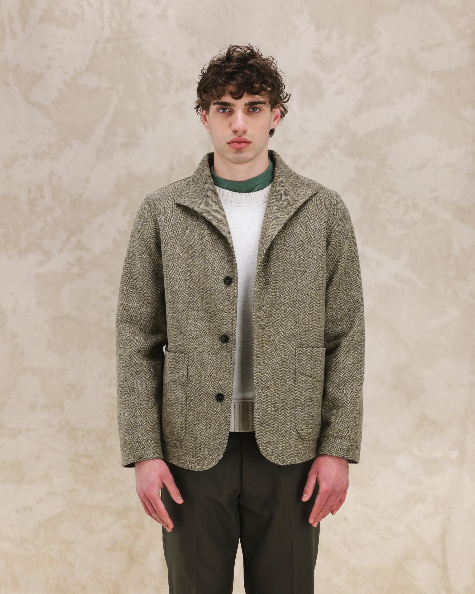 Scotland Giacca In Herringbone Di Lana