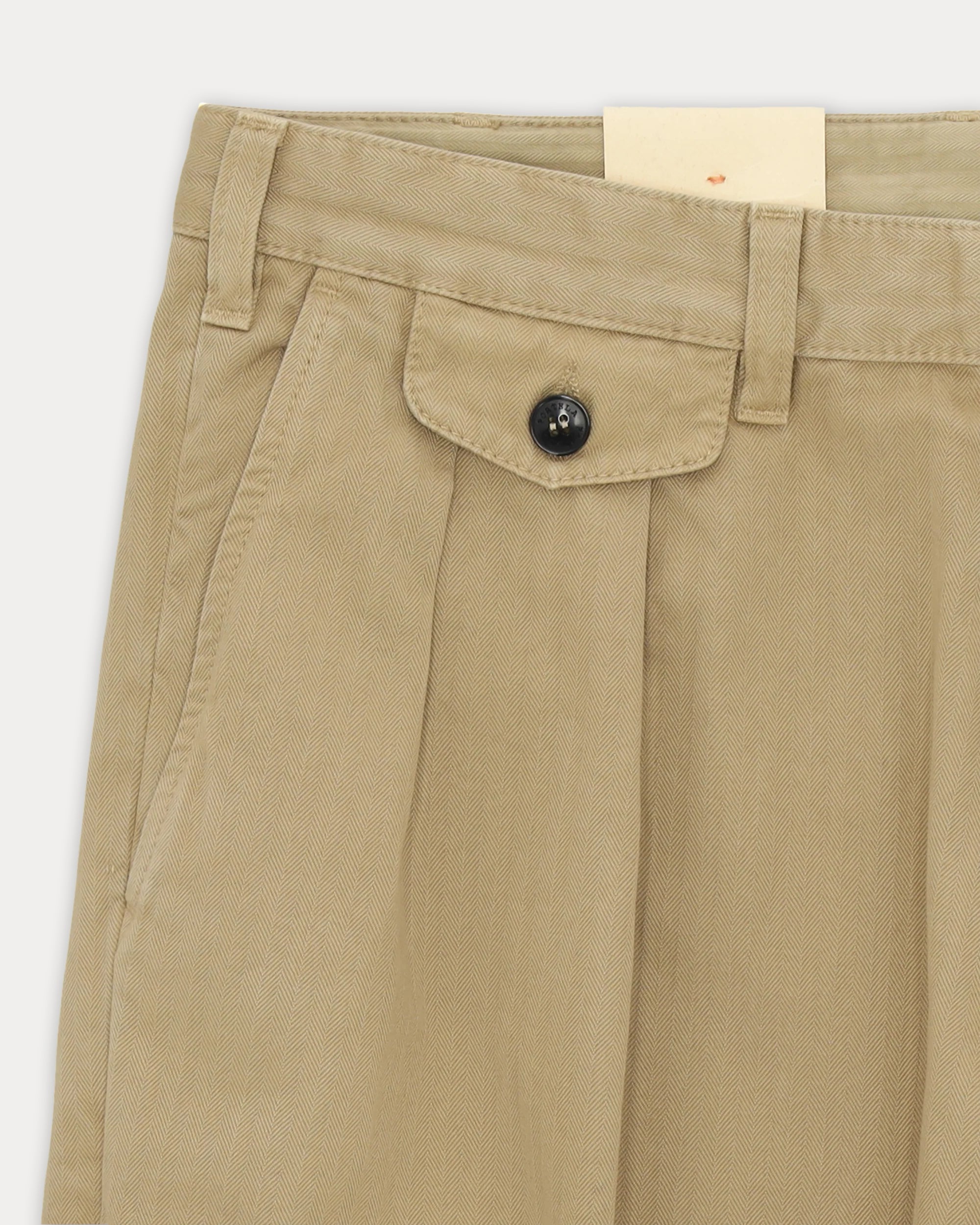 Seattle Pantaloni Con Pences In Herringbone