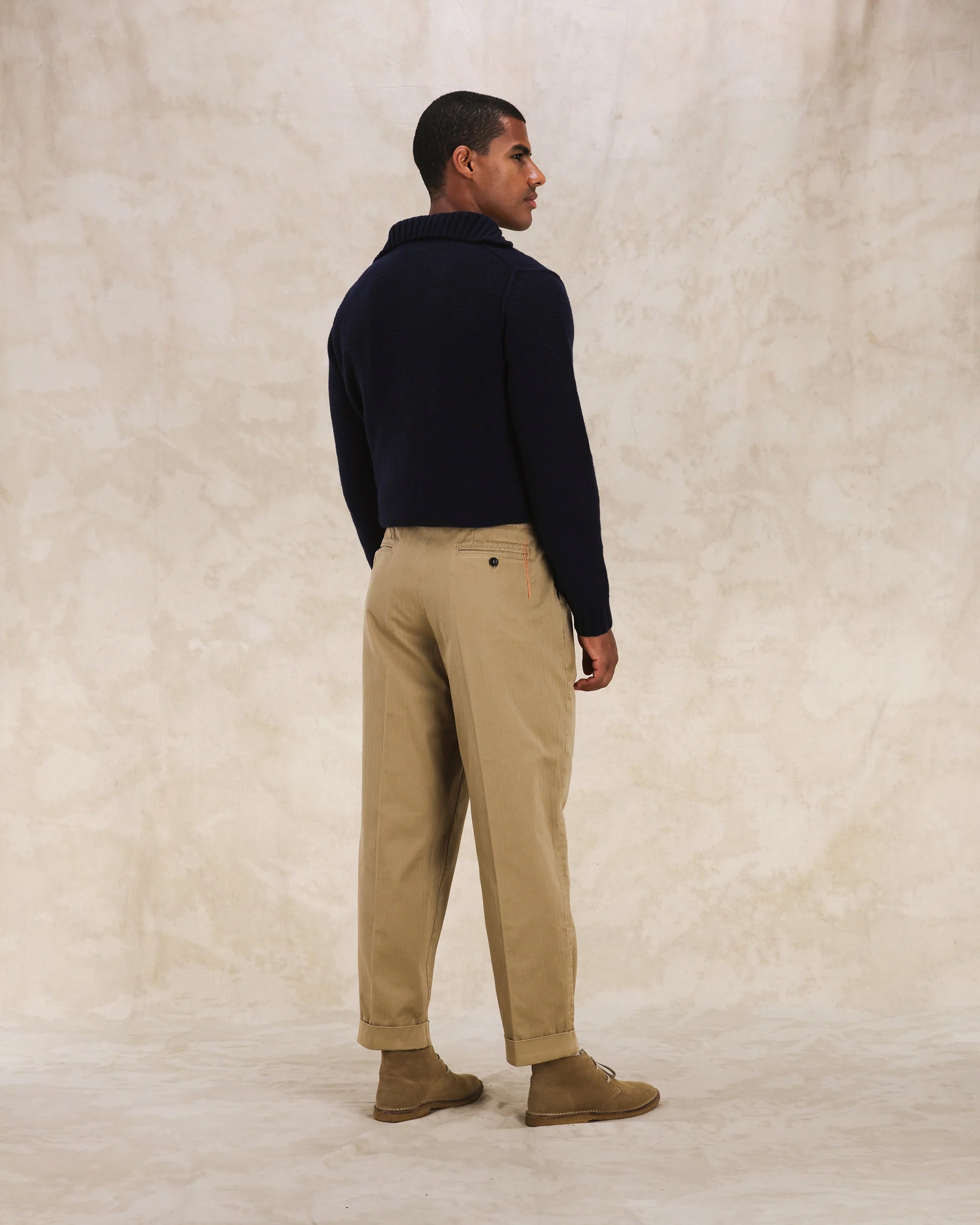 Seattle Pantaloni Con Pences In Herringbone