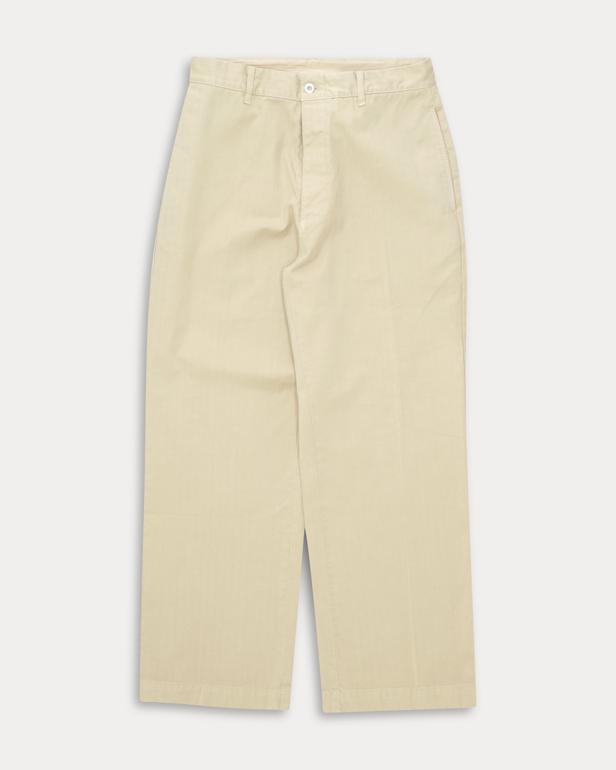 Silver Cotton Herringbone Trousers