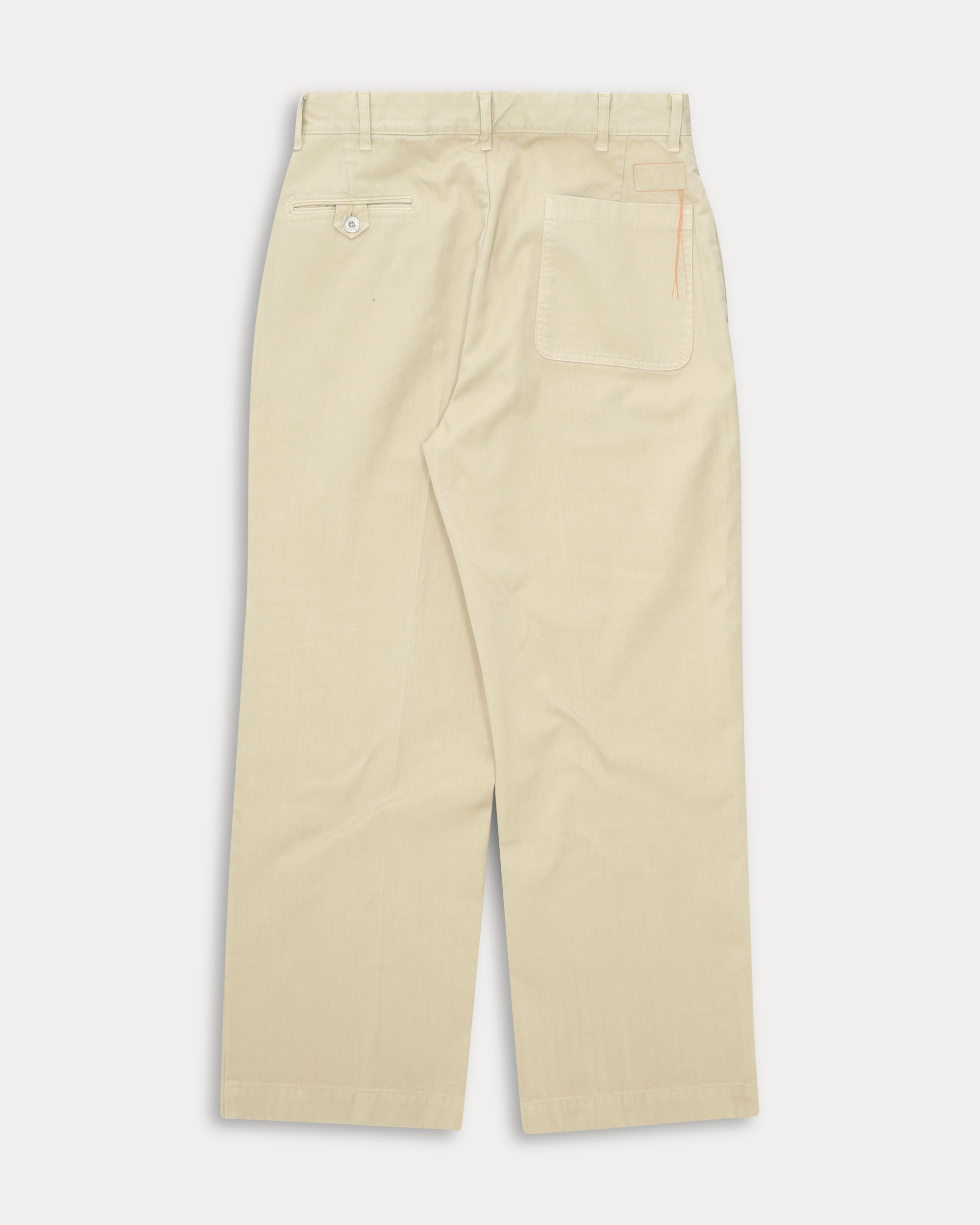Silver Cotton Herringbone Trousers