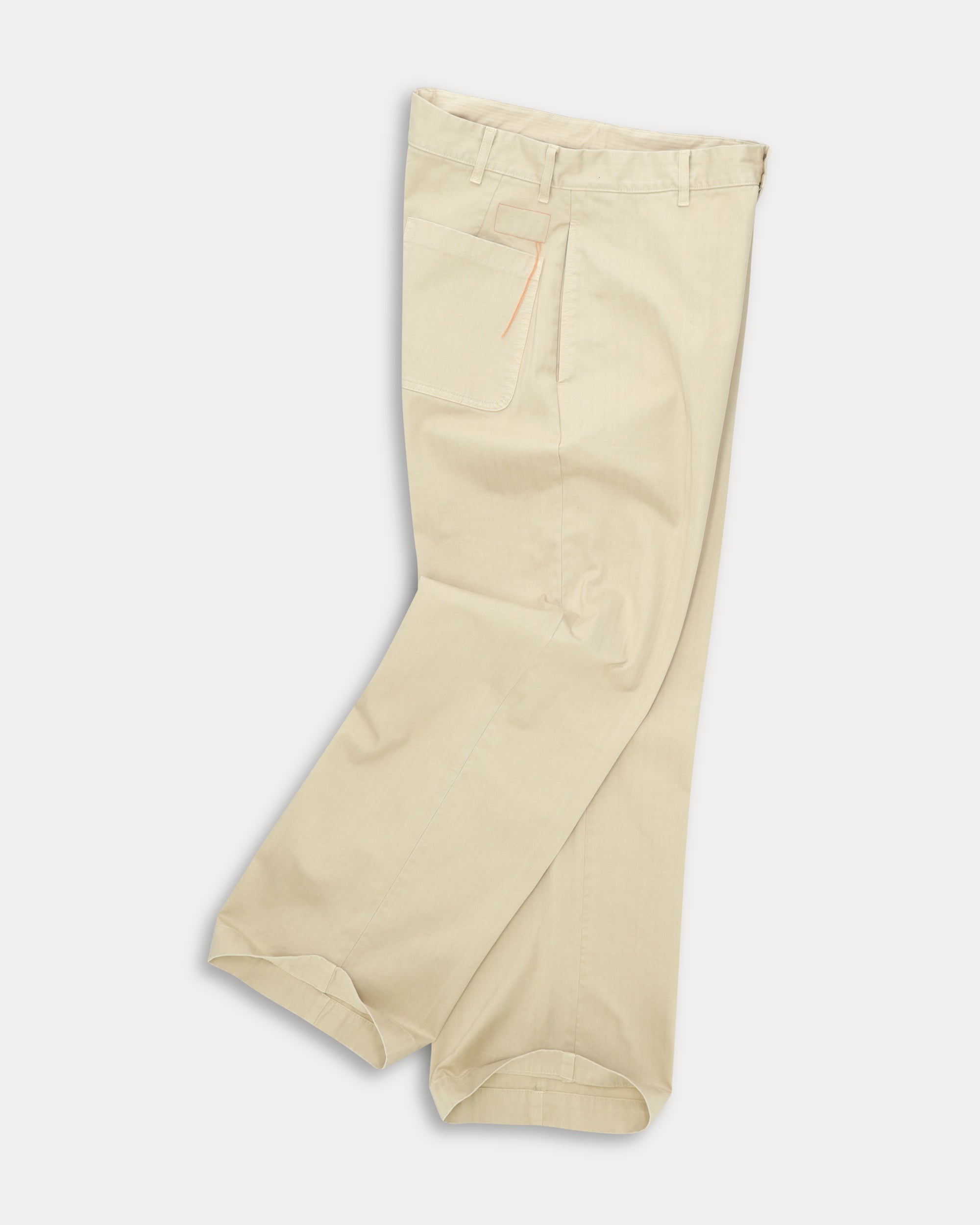 Silver Pantalone in Herringbone di Cotone