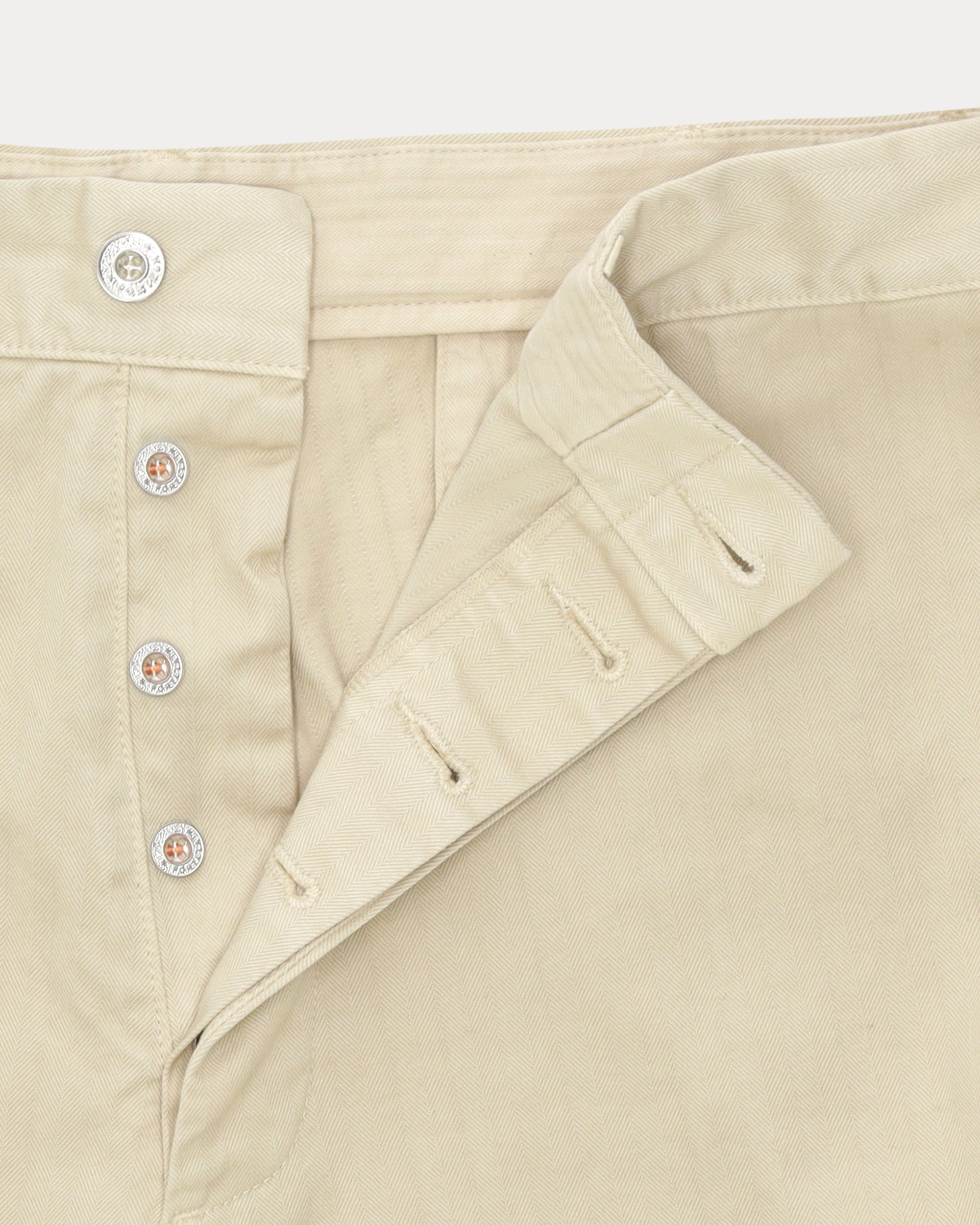 Silver Pantalone in Herringbone di Cotone