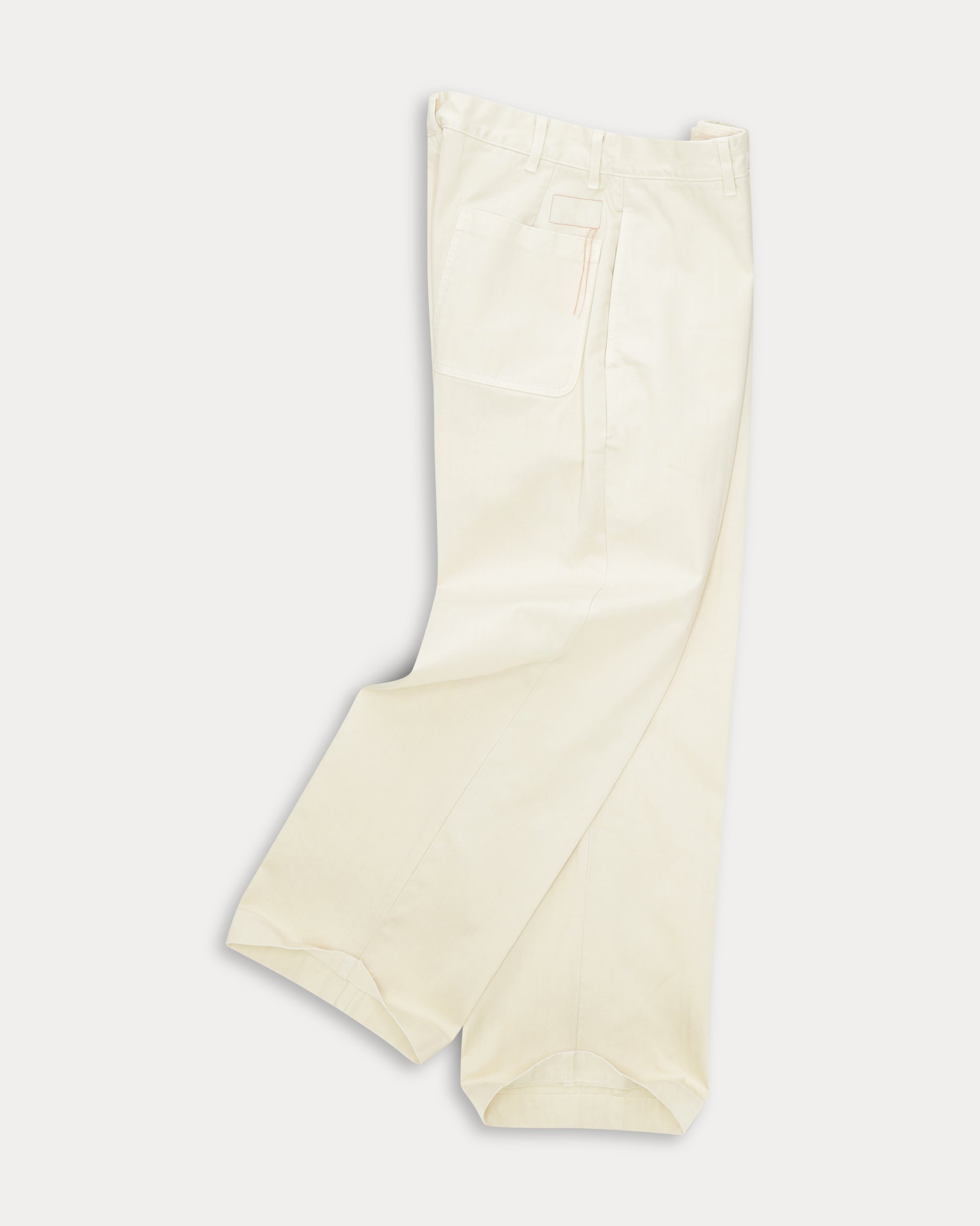 Silver Pantalone in Herringbone di Cotone