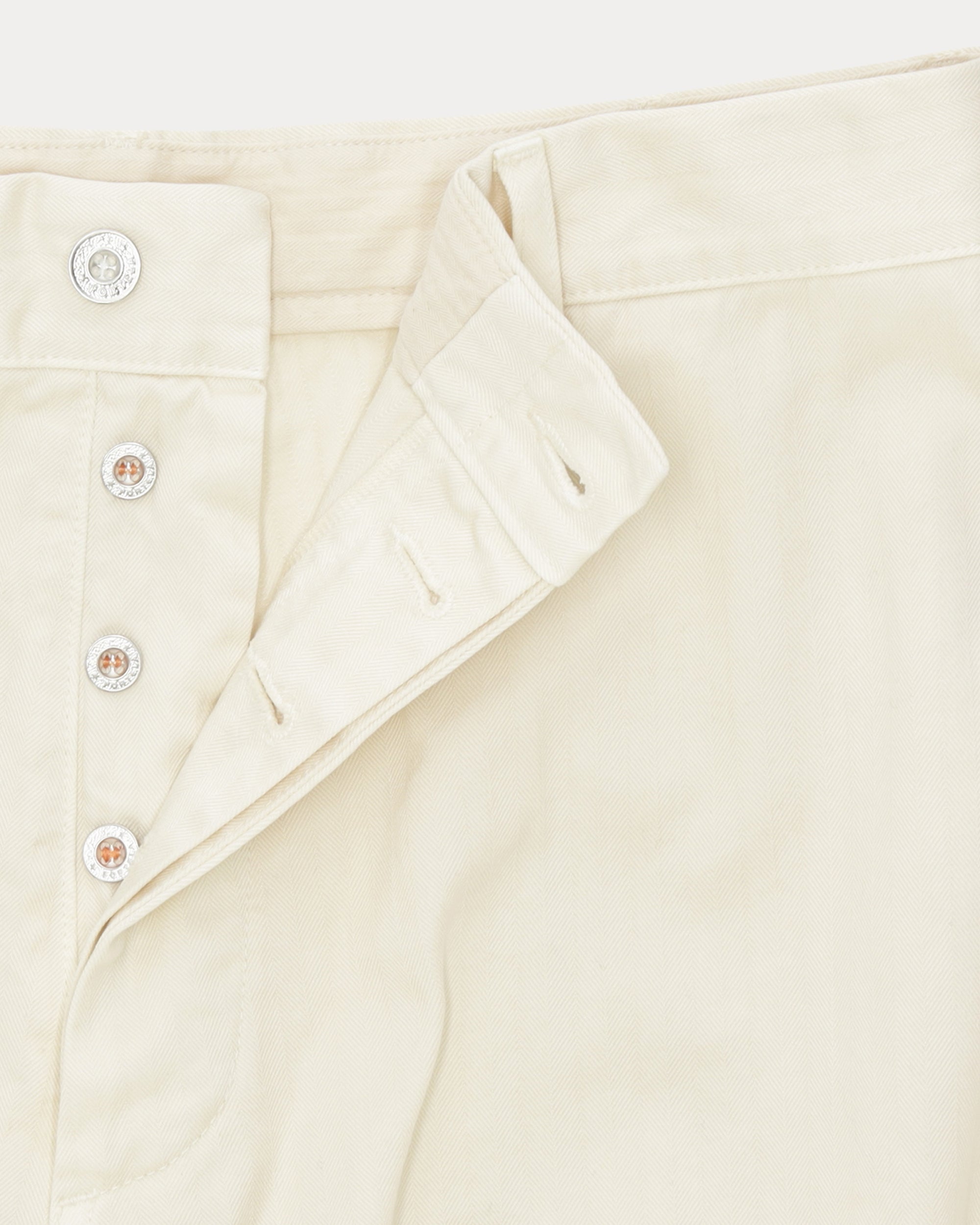 Silver Pantalone in Herringbone di Cotone