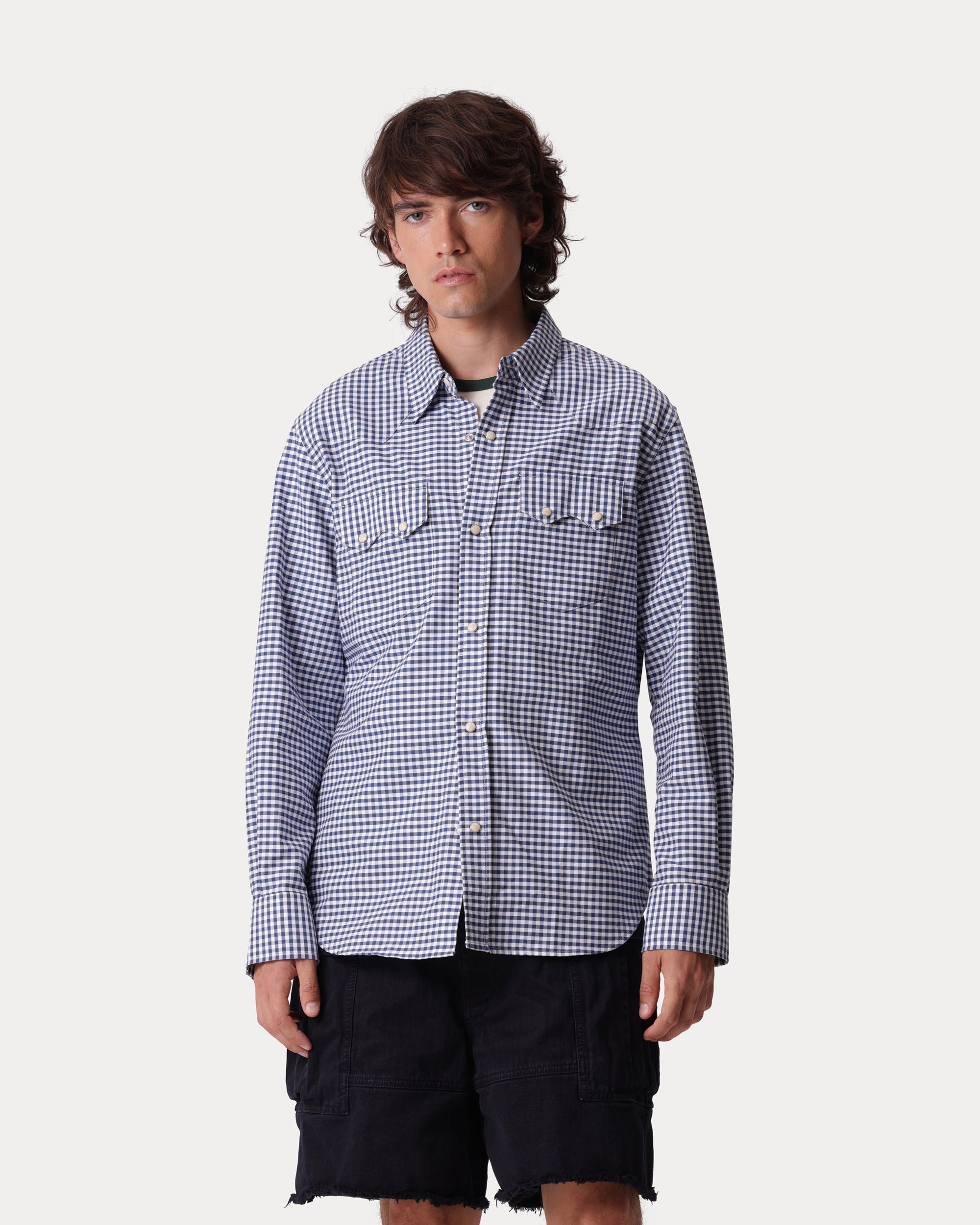 Smith Camicia Texana con Fantasia Vichy