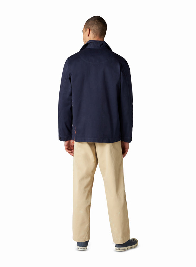 Solomon Overshirt In Herringbone Di Cotone