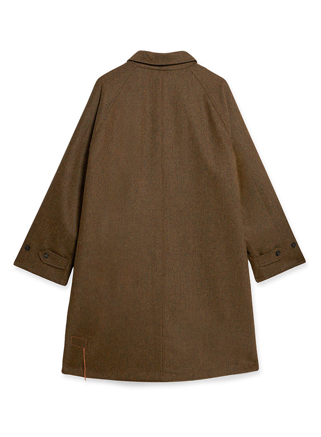 Stanford Cappotto Monopetto Reversibile in Herringbone di Lana